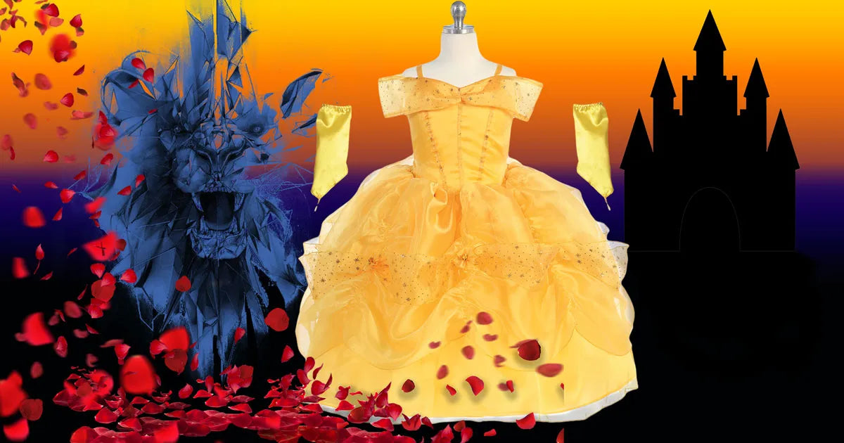 Belle Princess Dress for Girls - Elegant Party Gown with Sparkles (011) | Perfect for Birthday Parties, Pageants & Special Occasions