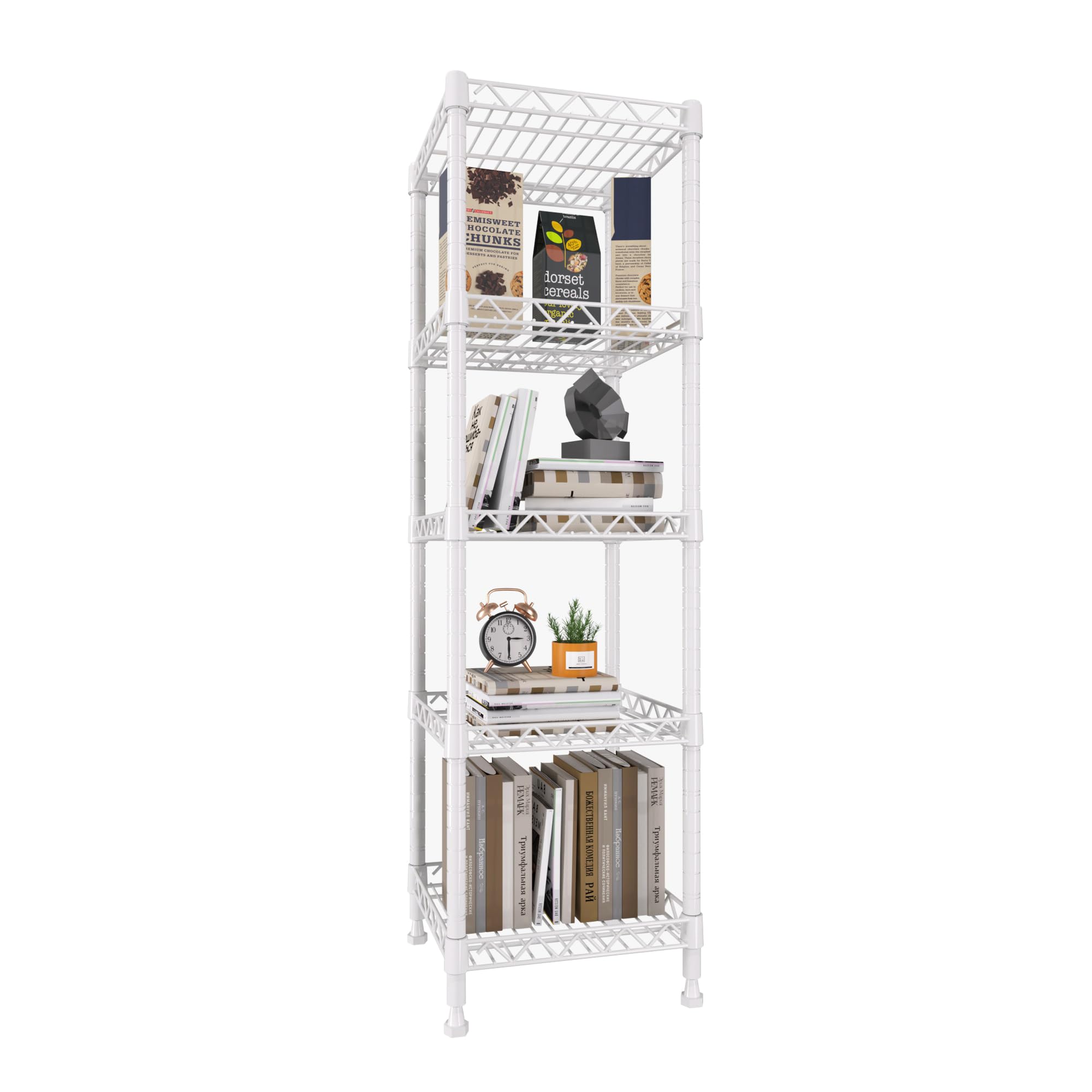 5-Tier Adjustable Metal Wire Shelf Rack - 11.8