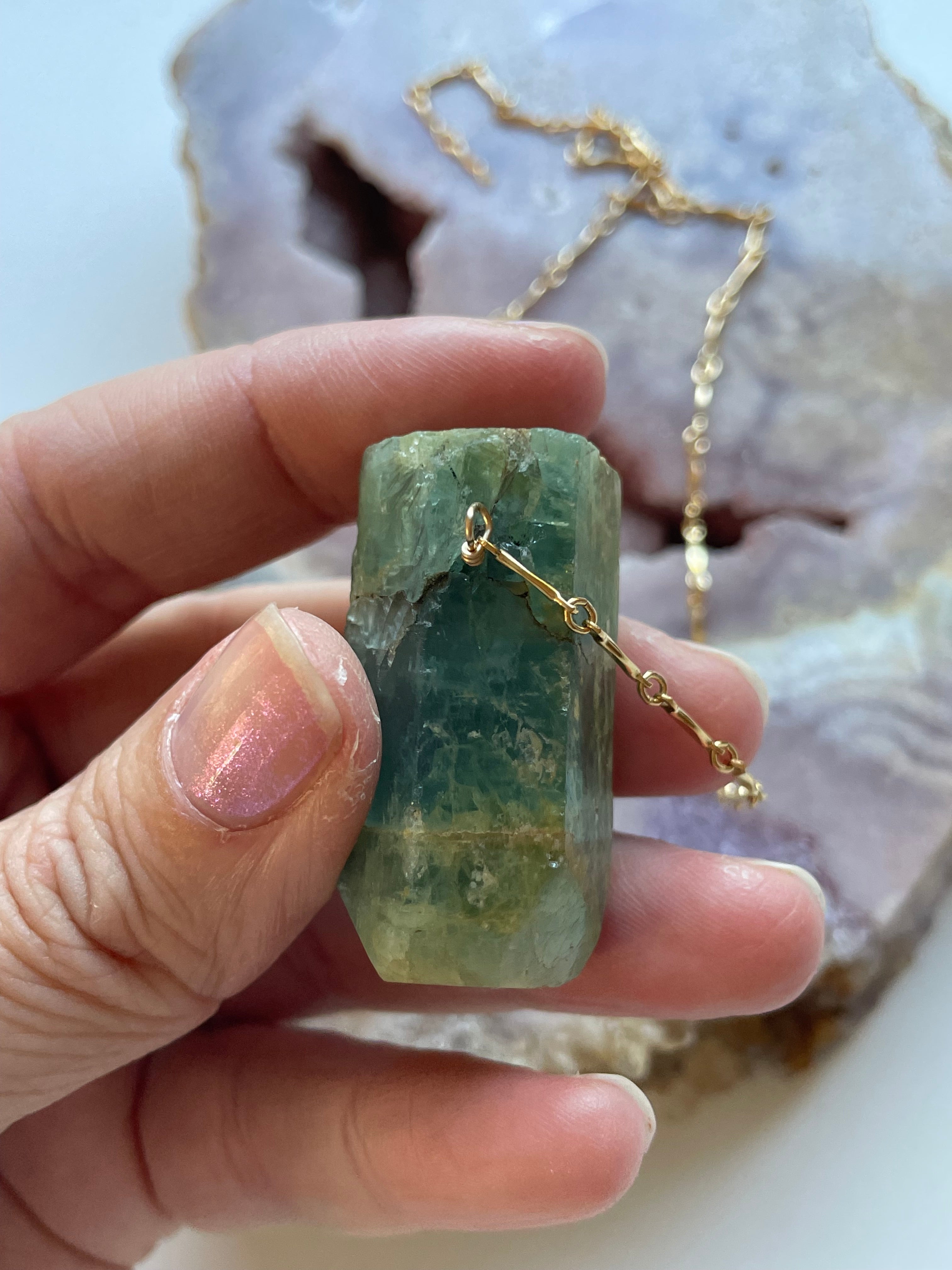 Stunning Large Blue Aquamarine Statement Necklace - 14K Gold Filled Elegant Jewelry for Women | Perfect for Weddings, Parties & Special Occasions