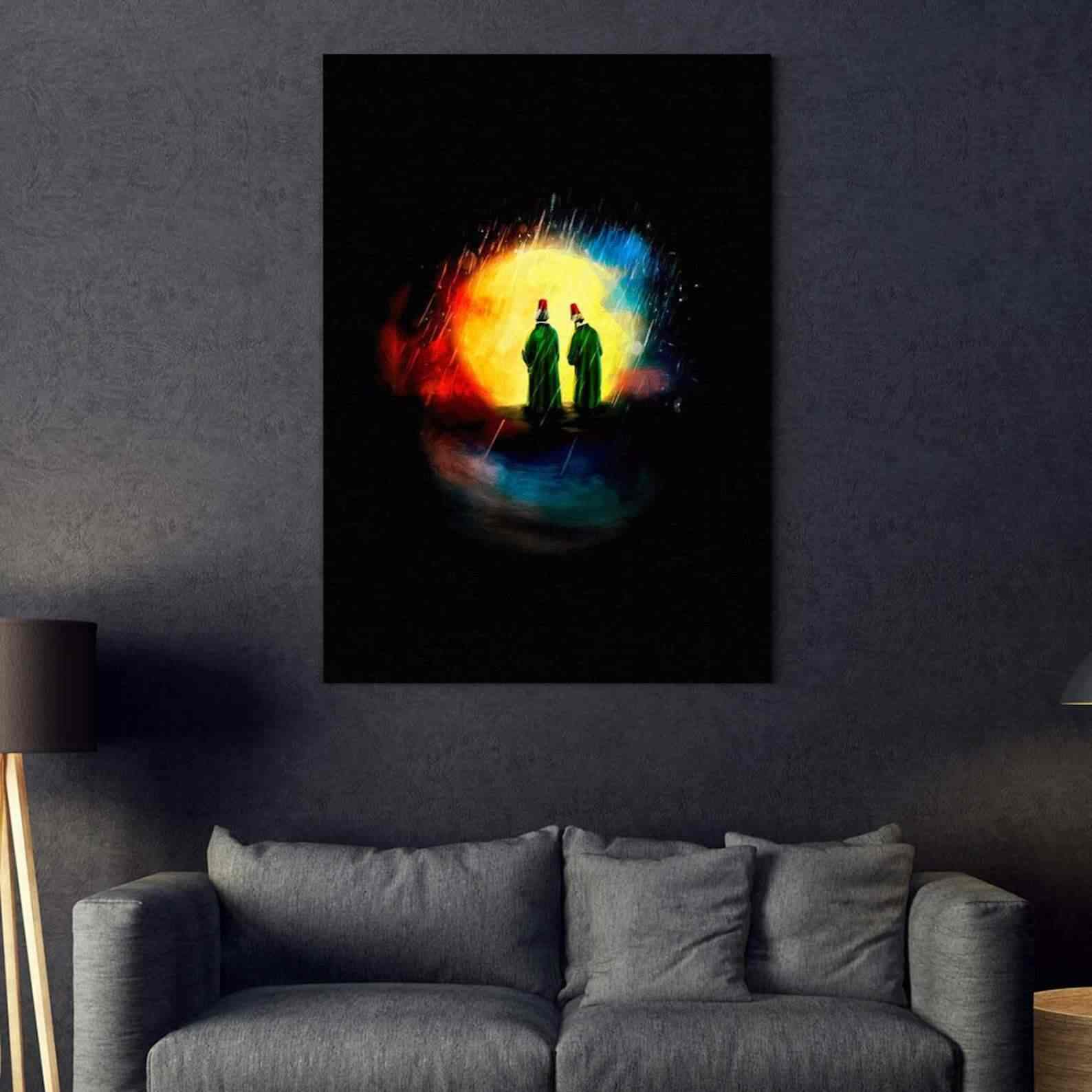 Sufi Dervishes Islamic Wall Art Canvas Print - Spiritual Home Decor for Living Room, Bedroom & Prayer Space