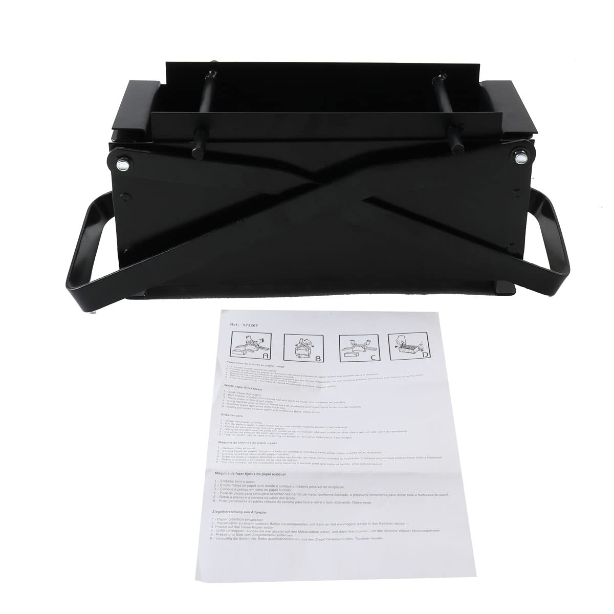 Eco-Friendly Newspaper Briquette Maker - Manual Paper Log Press Machine for Recycling & Heating - Compact 25.6×8.2×12.6 cm Brick Maker for Fireplace, Wood Stove & Camping (Perfect for Home, RV & Outdoor Use)