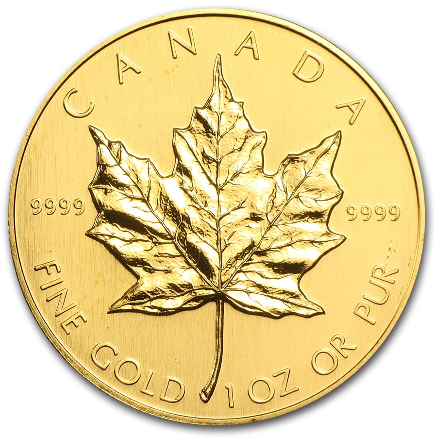 1OZ Canadian Maple Leaf Coin Necklace - 14K Yellow Gold with 4MM Rope Halo | Elegant Jewelry Gift for Women, Perfect for Parties, Weddings & Special Occasions