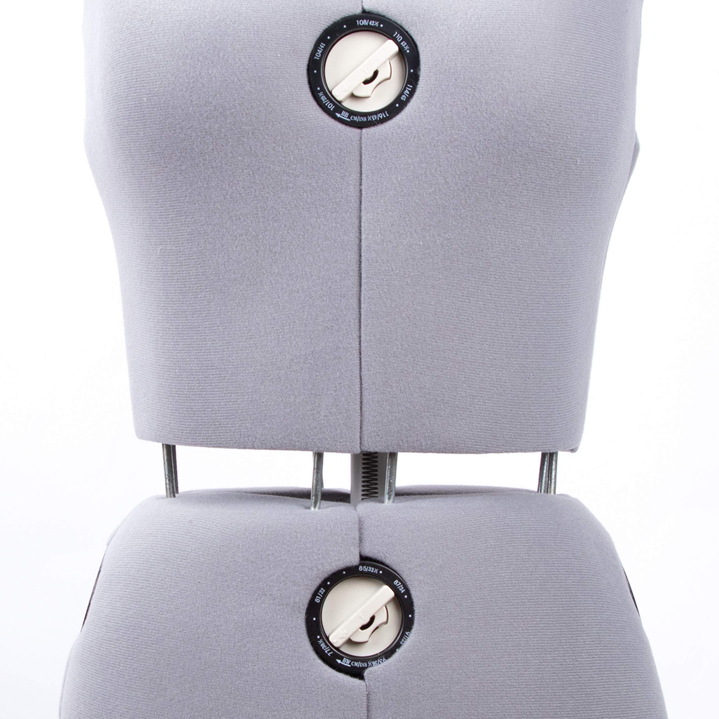 BHD BEAUTY Gray 13-Dial Adjustable Dress Form Mannequin for Sewing & Tailoring - Female Body Torso with Tripod Stand (Up to 70