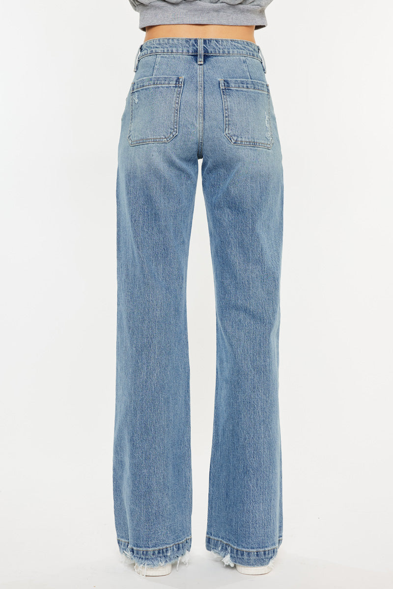 Yezmin High Rise Wide Flare Jeans for Women - Stretchy Denim Pants with Bootcut Fit | Perfect for Casual Wear, Office & Date Nights