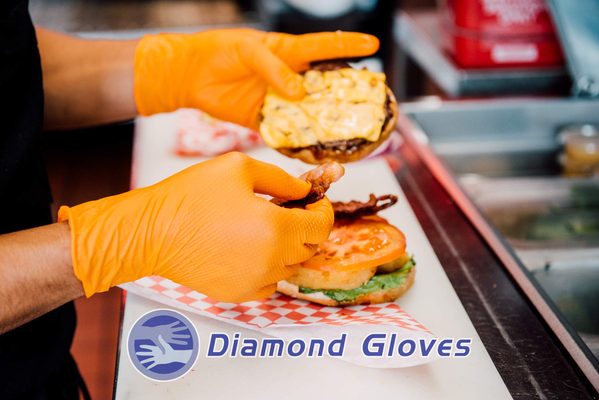 Premium Orange Nitrile Gloves - 6 Mil Heavy Duty, Powder-Free, Latex-Free - Diamond Textured Grip for Automotive, Mechanics, Food Handling, Janitorial & Cleanroom Use - Food Grade Safe - Free Shipping (X-Large) - Perfect for Workshop, Kitchen & Industrial Safety Protection
