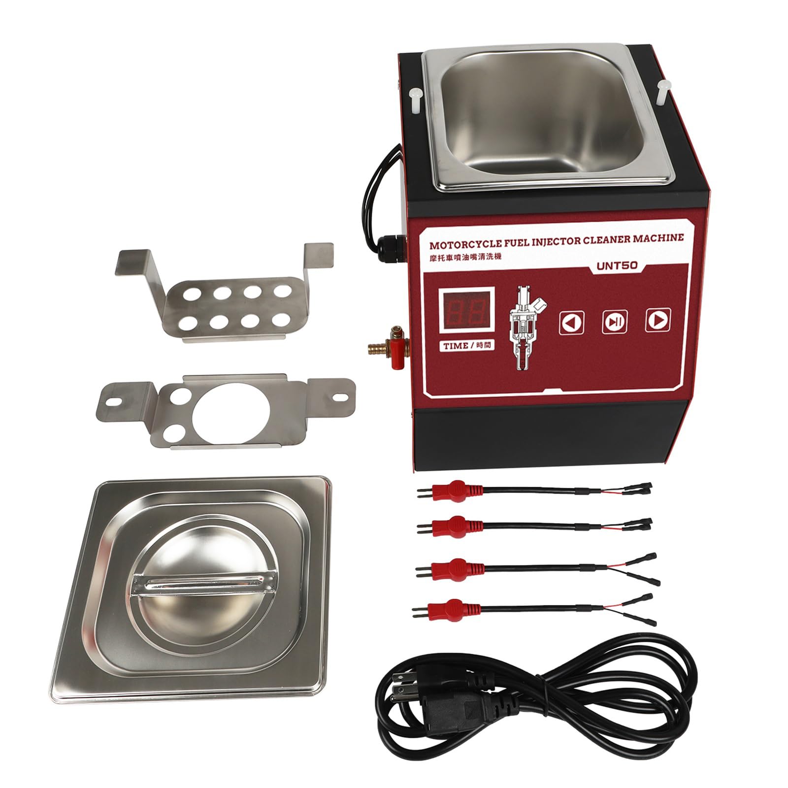 UNT50 Ultrasonic Fuel Injector Cleaner - 110V/220V Motorcycle Fuel Injection System Cleaner Tool for Honda, Yamaha, Suzuki, Kawasaki | Deep Clean Fuel Nozzles & Improve Engine Performance