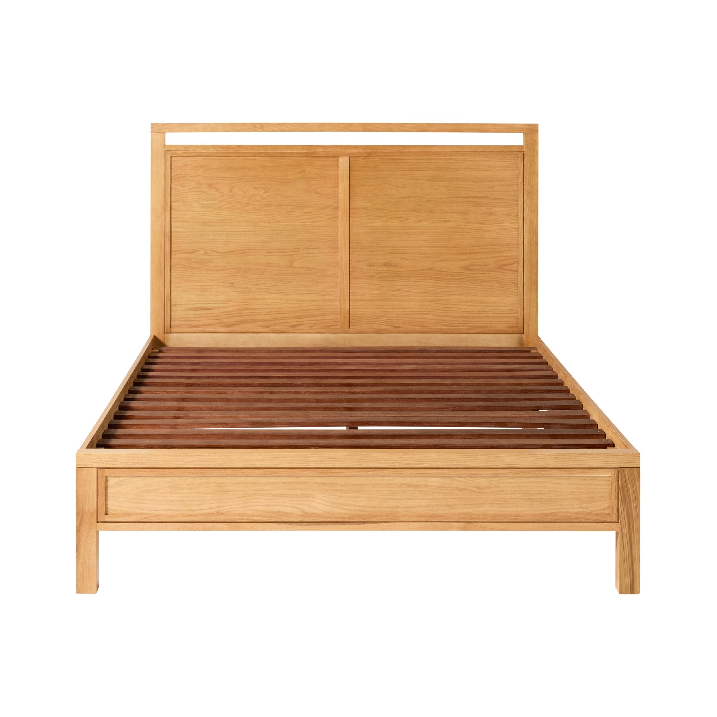 Avalon Queen Size Bed Frame - Light Oak Wood Finish - Modern Bedroom Furniture for Home Decor & Relaxation