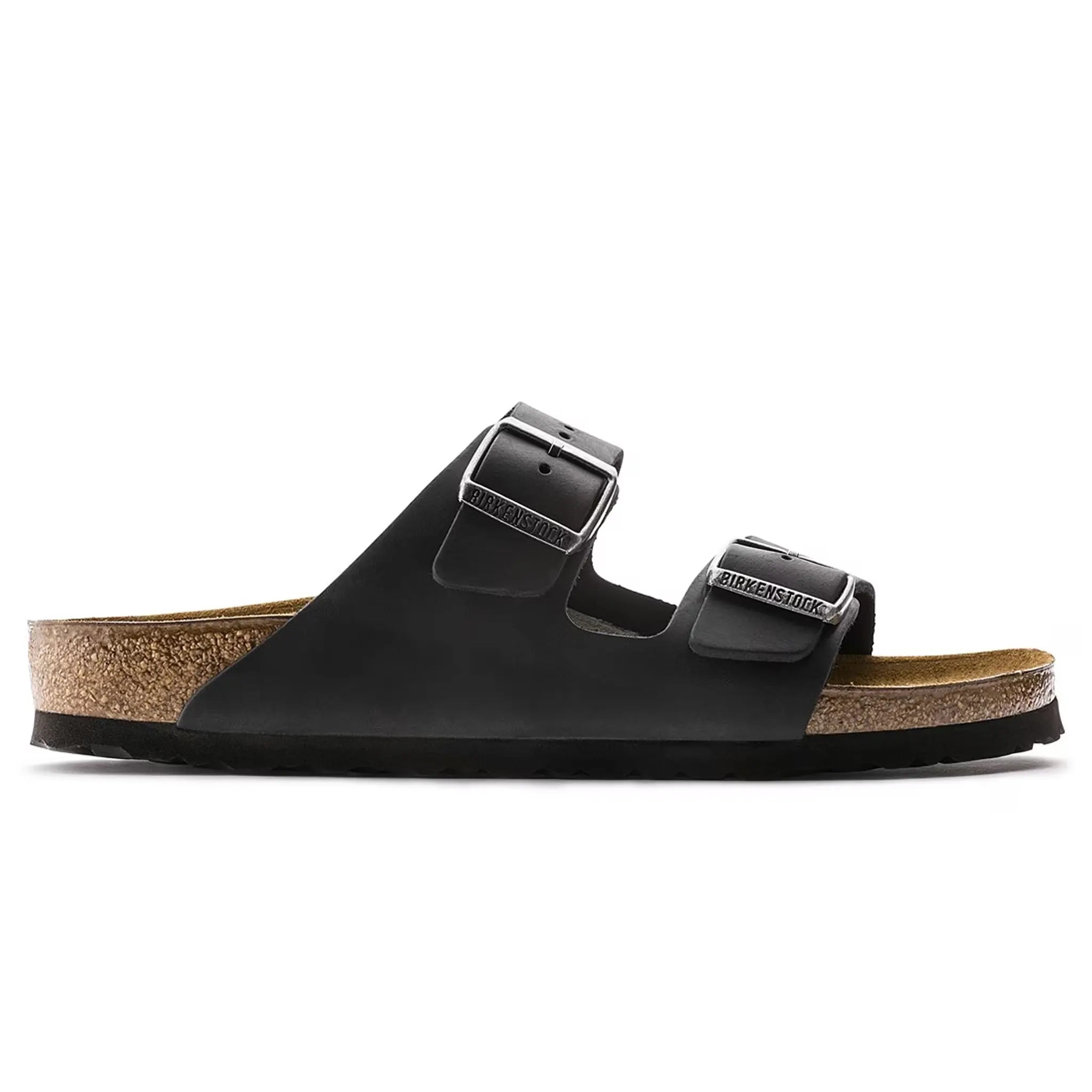 Birkenstock Arizona Oiled Leather Sandals for Women & Men - Comfortable Black Slide Sandals for Walking, Travel & Summer Outfits