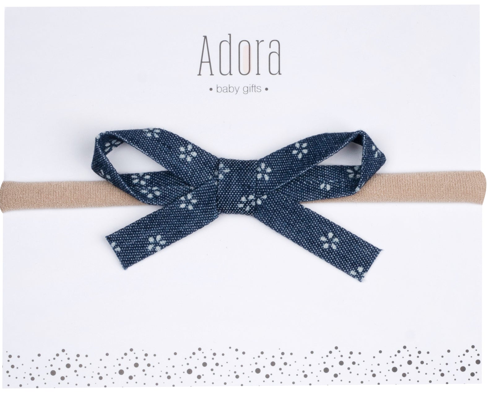 Adorable Baby Girls Mini Ribbon Bow Headband - Floral Denim Hair Accessories for Newborn Toddler - Perfect for Photoshoots, Birthday Parties & Special Occasions