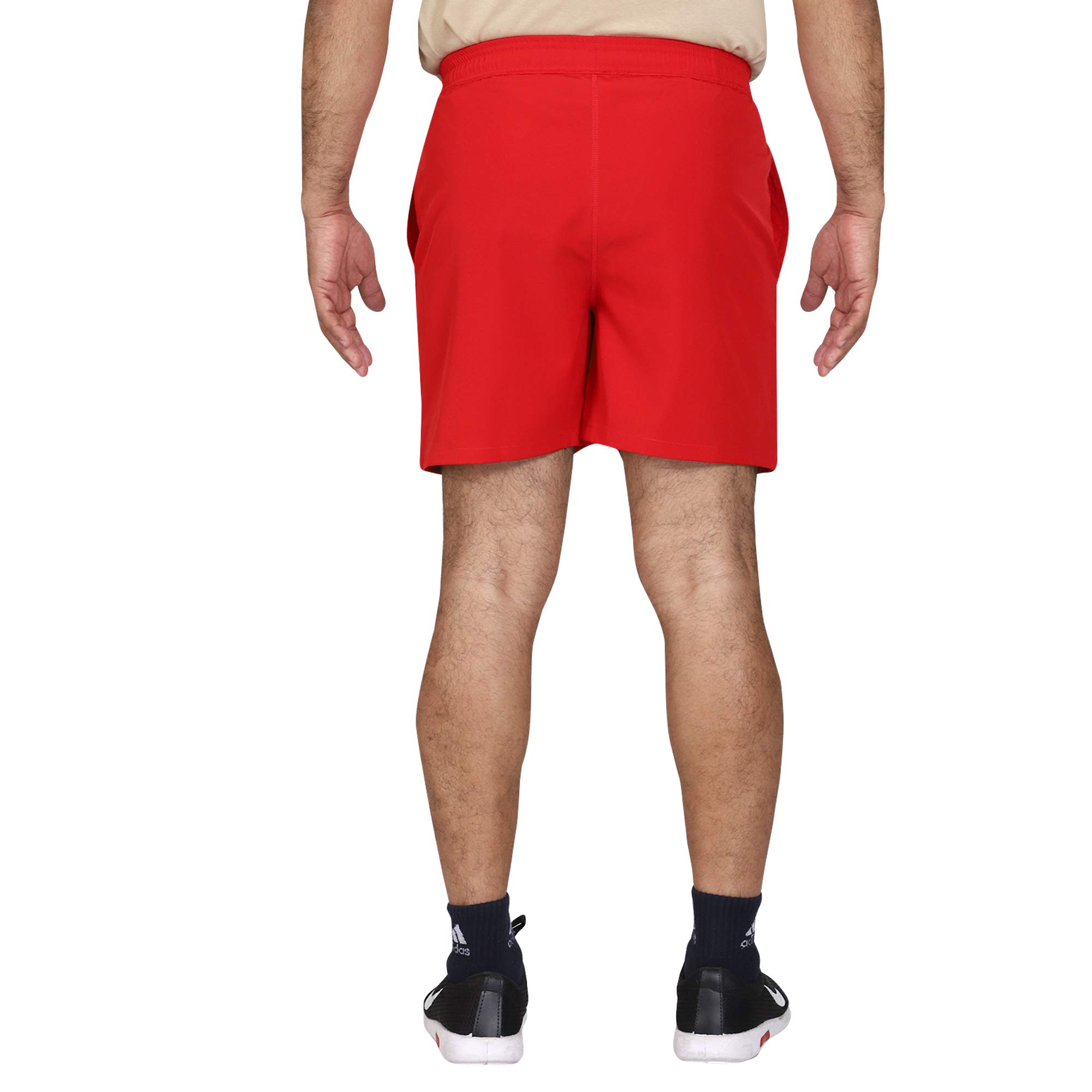 Clubby Athleisure Men's Regular Fit Lycra/Cotton Sports Shorts - Gym, Cycling, Yoga & Casual Wear - Breathable & Comfortable Athletic Shorts for Men (Medium, Red) - Perfect for Workouts, Running & Lounge Wear