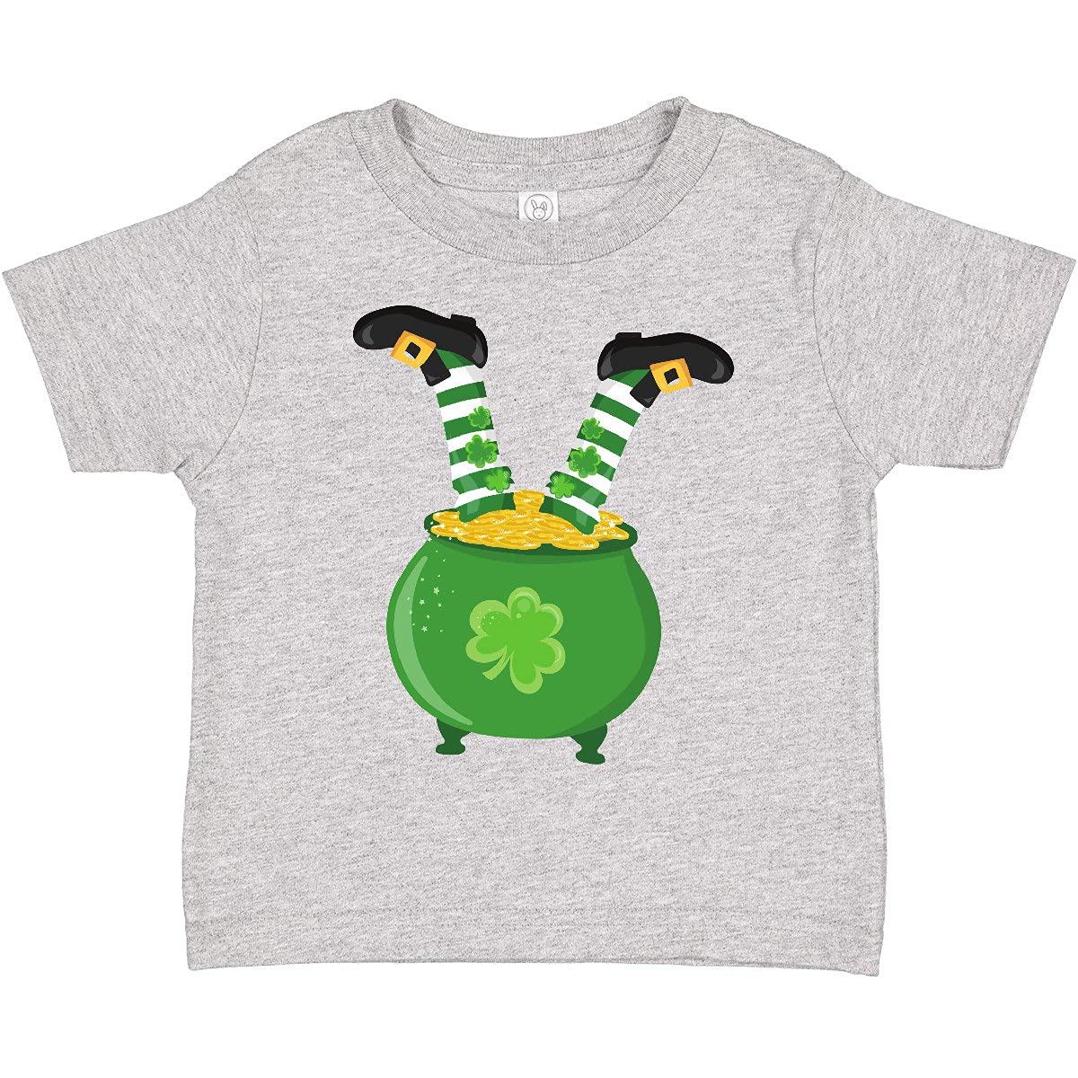 Inktastic St. Patrick's Day Pot of Gold & Leprechaun Legs Toddler T-Shirt - Cute Irish Holiday Outfit for Babies & Kids - Perfect for St. Paddy's Day Celebrations, Parades & Family Photos