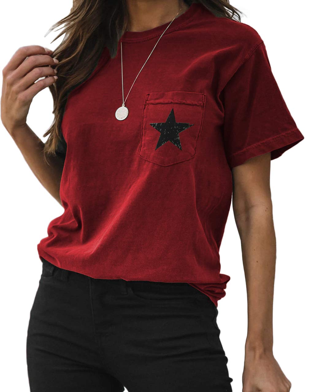 MLEBR Women's Short Sleeve Graphic T-Shirt - Comfortable Crew Neck Casual Top for Everyday Wear | Perfect for Outfits, Street Style & Weekend Looks
