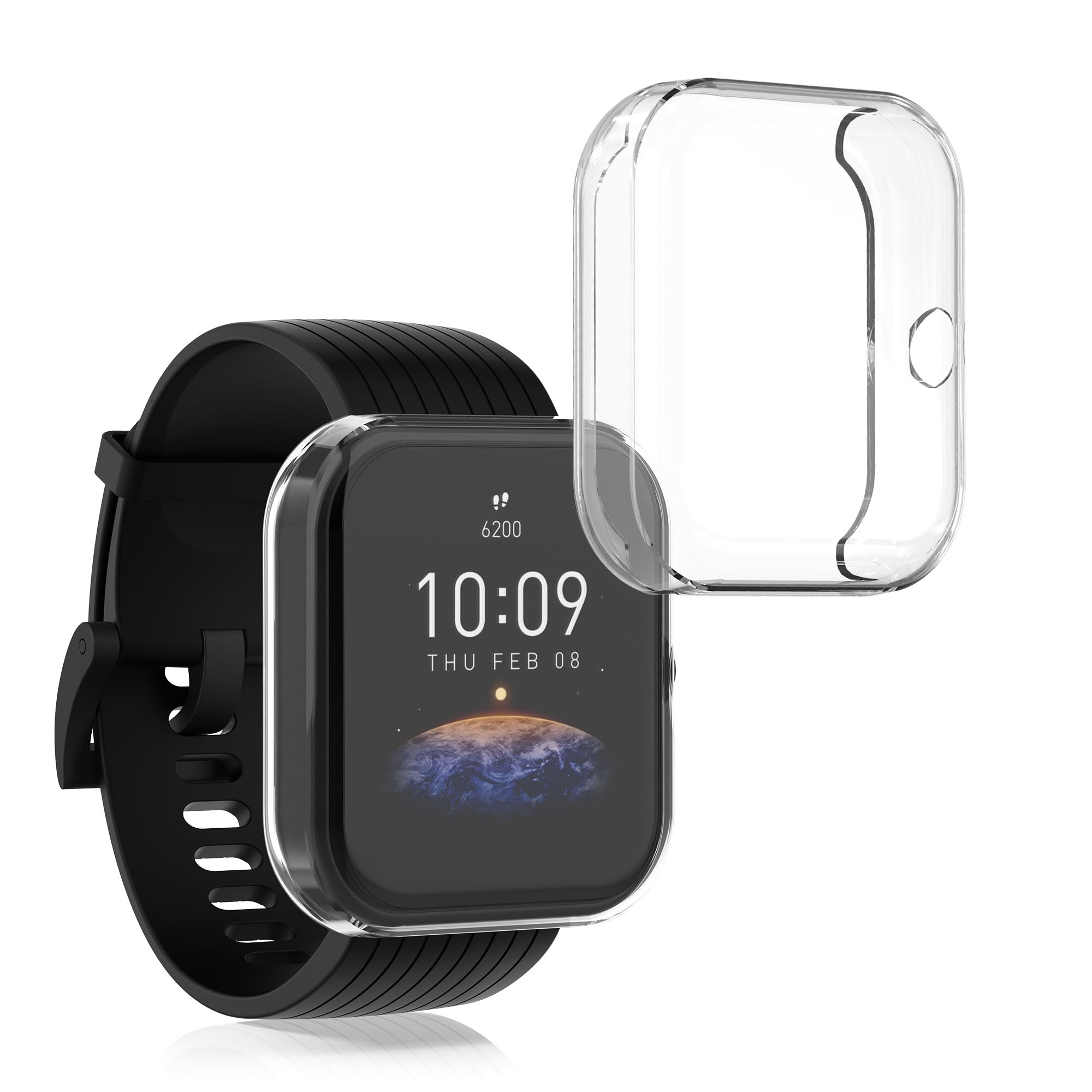 kwmobile Silicone Case for Huami Amazfit Bip 3/Pro - Transparent Fitness Tracker Cover for Gym & Running