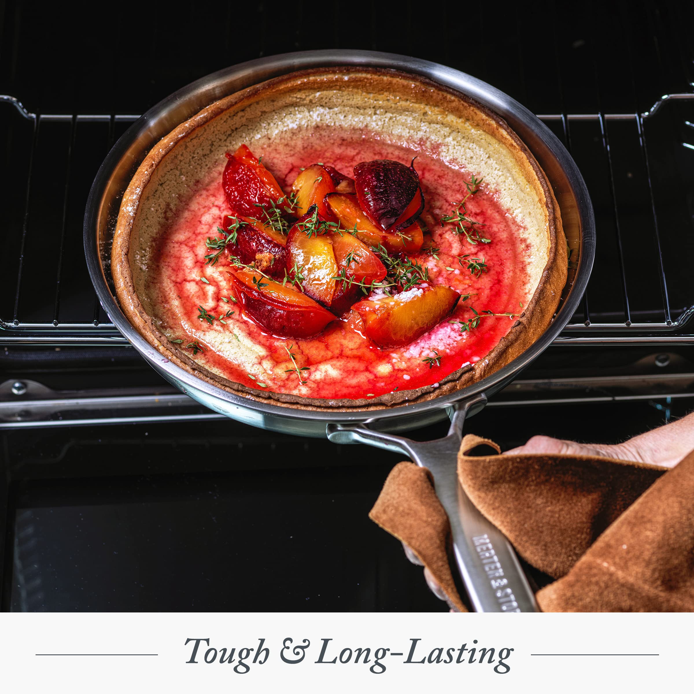 Merten & Storck Tri-Ply Stainless Steel 10” & 12” Frying Pan Skillet Set - Professional Multi-Clad Cookware with Even Heat Distribution, Drip-Free Pouring Edges, Induction Compatible - Perfect for Browning, Searing & Sauteing - Oven & Dishwasher Safe for Easy Cleaning