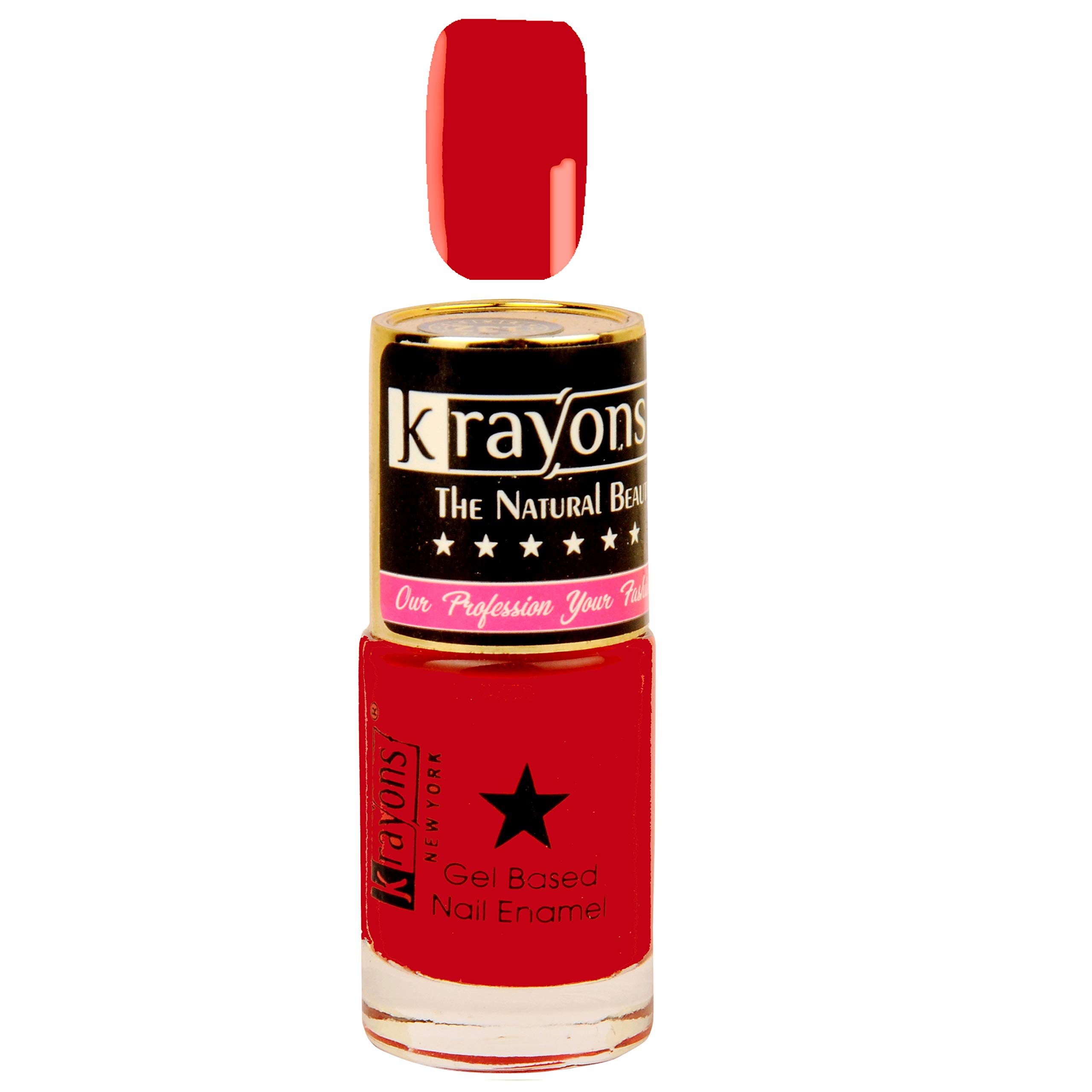 Krayons Gel Base Glossy Effect Nail Polish Set of 4 - Fast Drying, Non-Toxic, Long Lasting Nail Enamel for Women, Teens & Kids (Signal Red, Neon Yellow, Green, Orange) - Perfect for Parties, Salons & DIY Manicures at Home