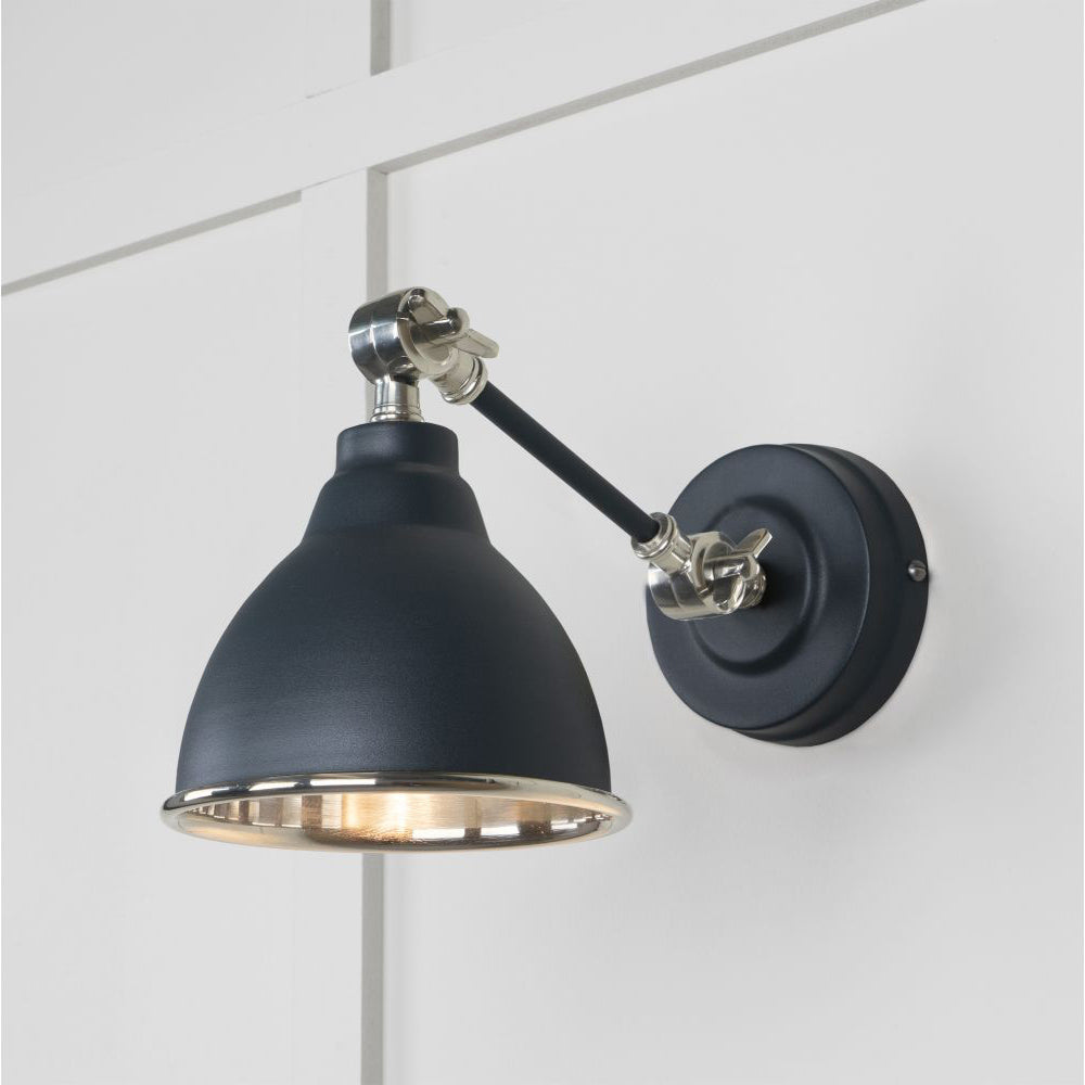 Smooth Nickel Brindley Wall Light - Modern Sconce with Adjustable Arm & Multiple Color Options - Perfect for Bedroom, Living Room, or Hallway Lighting