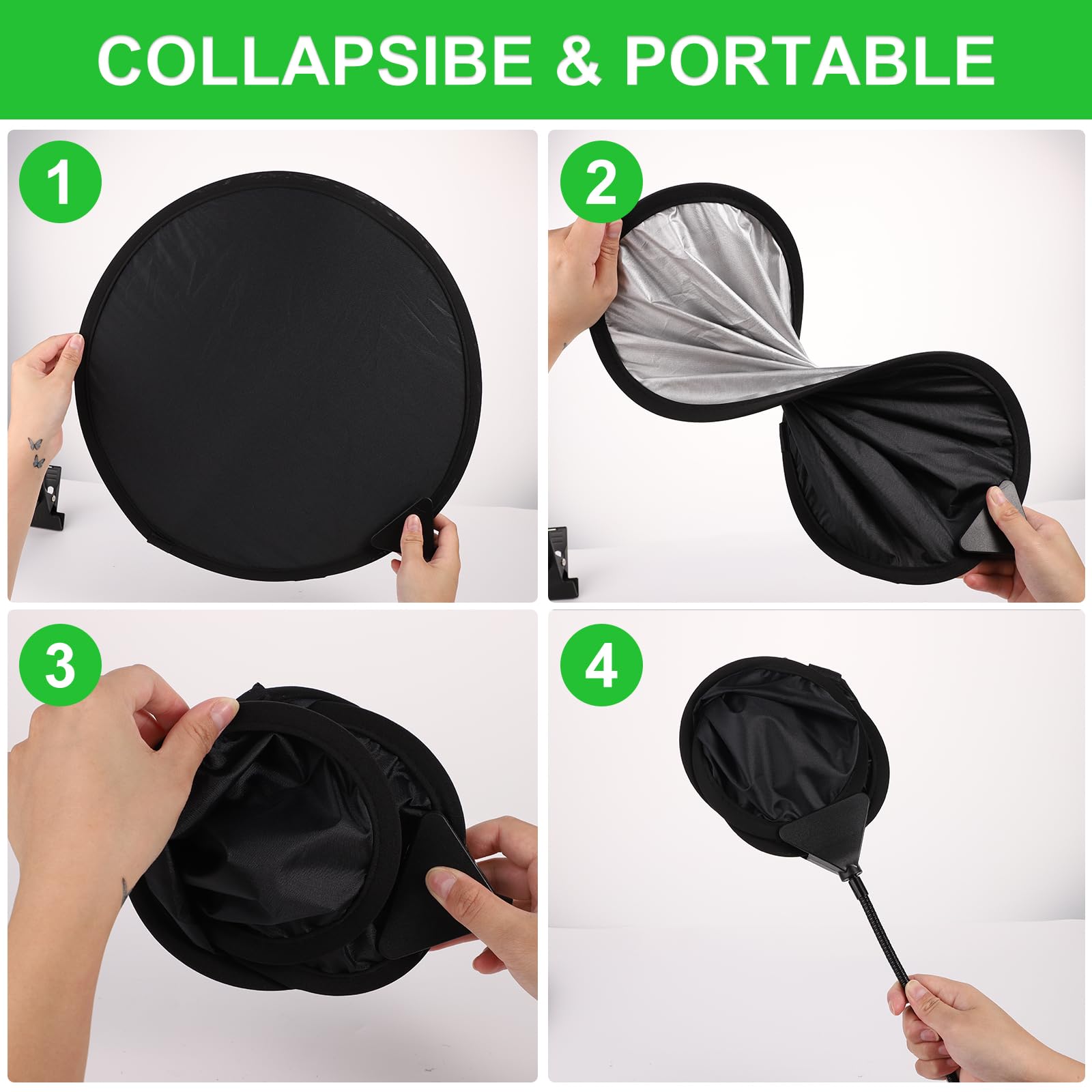 15.7 Inch Foldable Laptop Sun Shade with Clip - Portable Sun Shield for Outdoor Computers, Beach Chairs & Strollers - Perfect for Working Outside, Beach Days & Park Outings (Black)