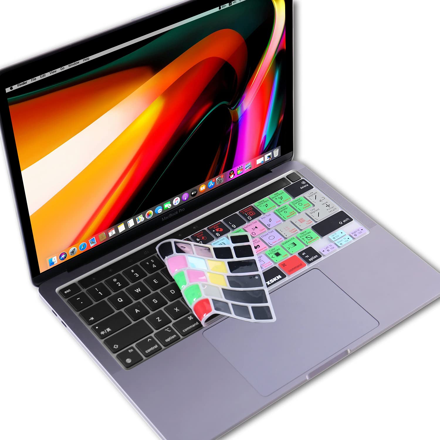 XSKN Illustrator English Silicone Keyboard Cover for MacBook Pro 16