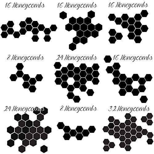 Hexagon 13-Pack Golden Acrylic Mirror Wall Stickers - Self-Adhesive Decorative Wall Decals for Home, Bedroom, Living Room & Office Decor