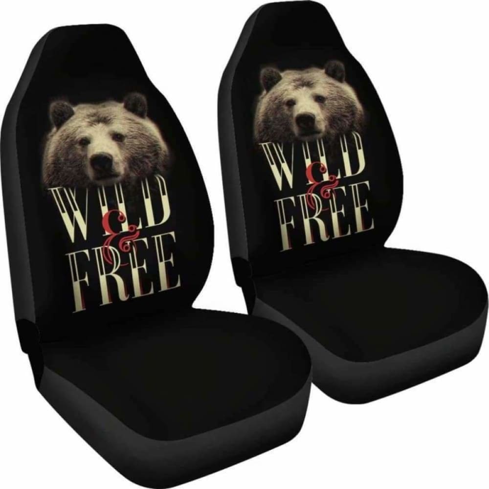 Bear Wild and Free Car Seat Covers - Universal Fit for Cars, Trucks & SUVs - Waterproof & Durable Protection for Pets, Kids & Travel