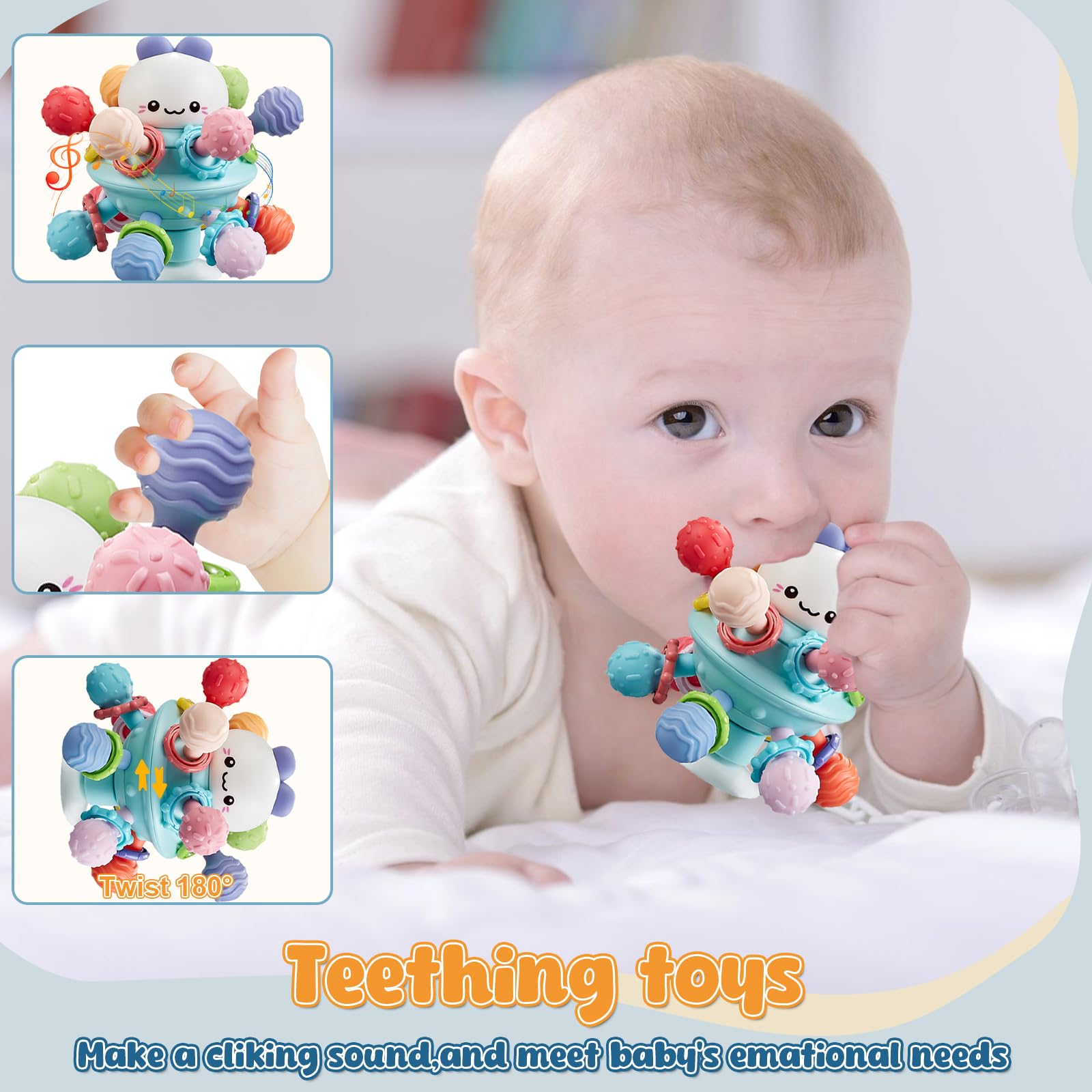 **Best Montessori Baby Toys 6-12 Months - 4-in-1 Stacking Cups, Bath Toys, Teething & Sensory Toys for Infants - Perfect Gift for 1, 2, 3 Year Old Boys & Girls - Ideal for Playtime, Learning & Bath Fun**