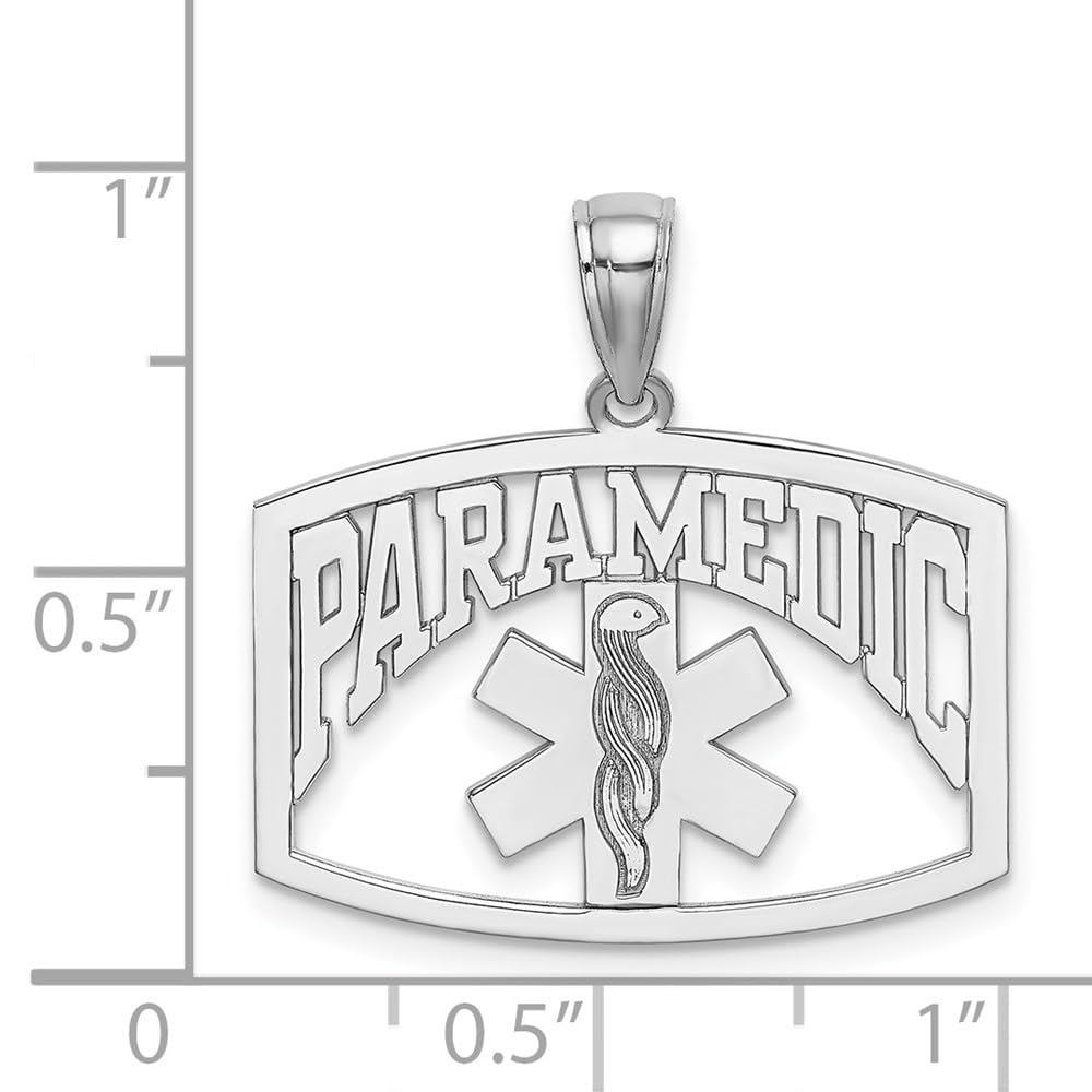14K Yellow or White Gold Paramedic Charm Pendant - Elegant Cut-Out Design for Necklace, Bracelet or Keychain - Perfect Gift for EMTs, First Responders & Medical Professionals