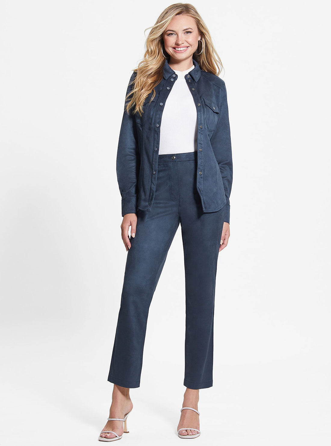 Eco-Friendly Blackened Blue Kelly Straight Leg Pants for Women - Sustainable Fashion for Work, Casual & Everyday Wear