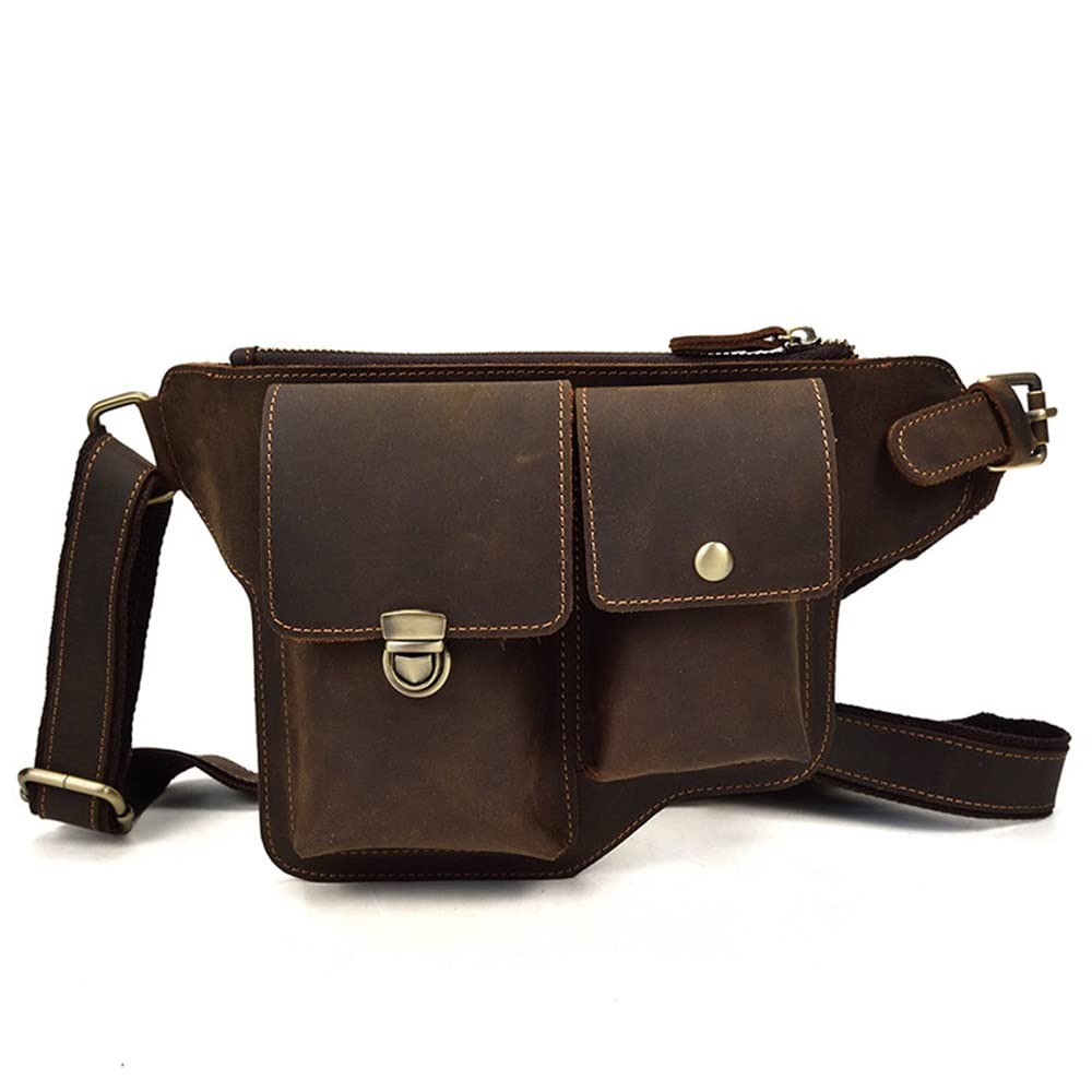 Handmade Vintage Crossbody Bag for Men - Trendy Small Sports Shoulder Bag, 19.5 x 17.5 x 3.5cm (Color B) - Perfect for Gym, Travel & Everyday Use