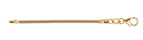 14K Yellow Gold 1.50mm Round Snake Chain Necklace Extender Safety Chain - Jewelry Extension for Pendants & Charms | Perfect for Layering Necklaces & Adjusting Length