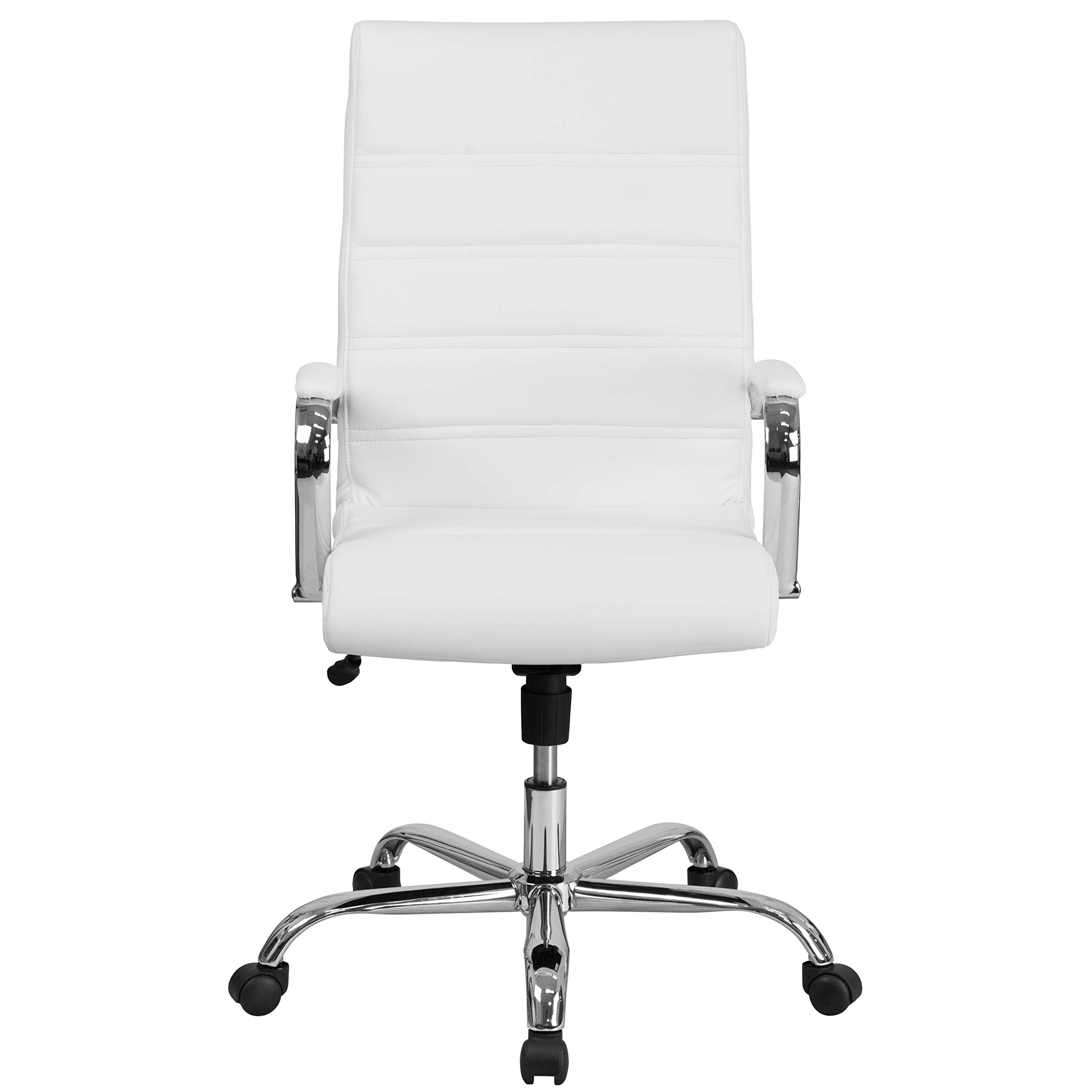 Whitney High-Back LeatherSoft Office Chair - Adjustable Swivel Desk Chair with Armrests for Home & Office Workspace
