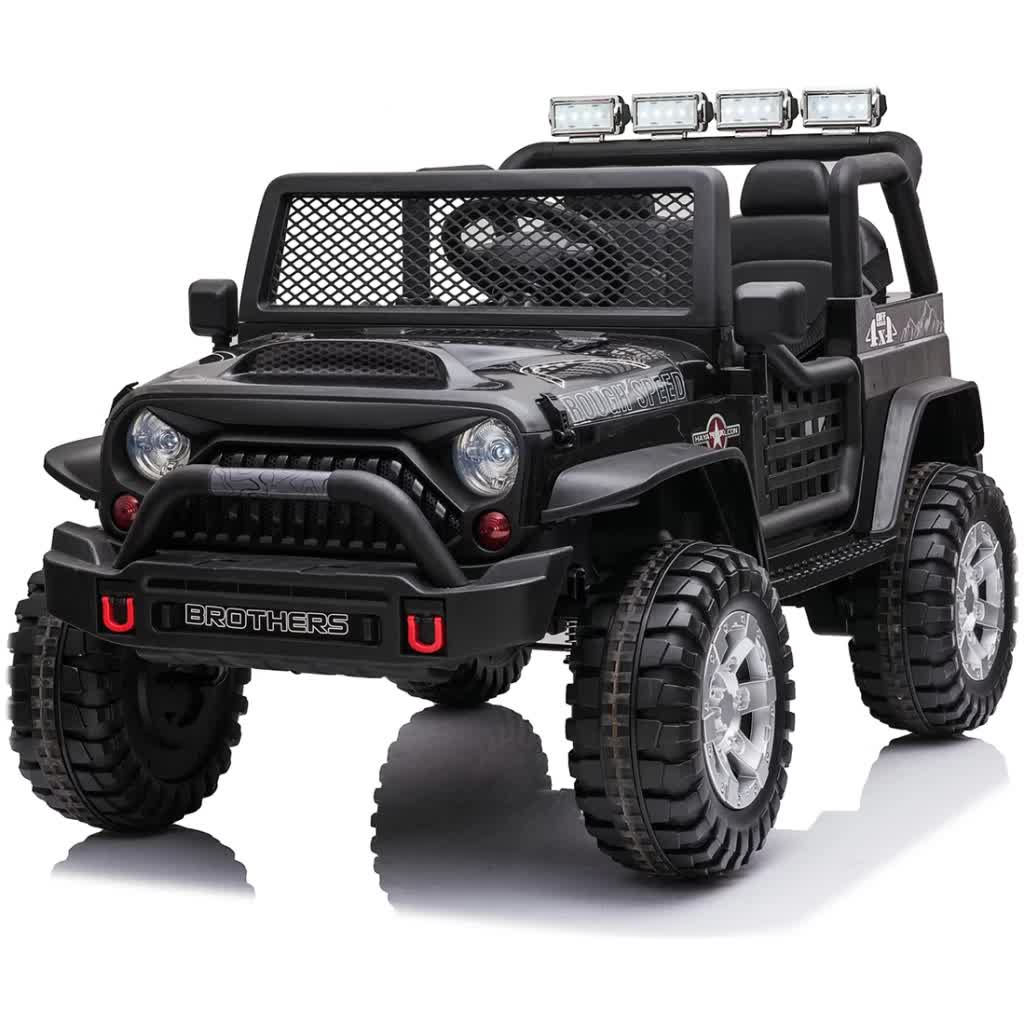 12V Jeep Inspired Ride On Car for Kids - Electric Battery-Powered Toy Vehicle with Remote Control, Black | Perfect for Outdoor Play, Backyard Adventures & Birthday Gifts