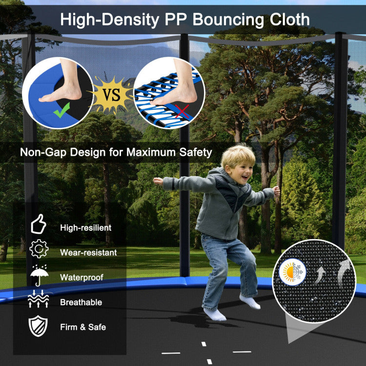 Costway 8ft Outdoor Trampoline with Safety Enclosure Net & Ladder - Heavy Duty Jumping Mat for Kids & Adults - Perfect for Backyard, Garden, and Outdoor Recreation