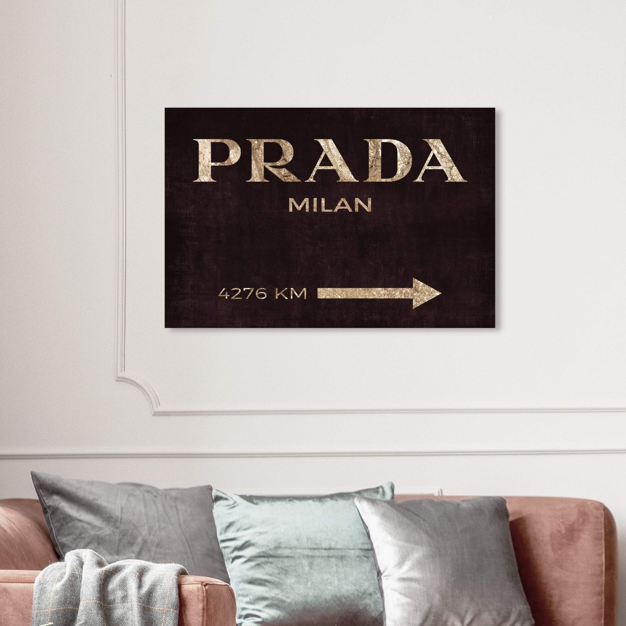 Oliver Gal Artist Co. 'Milan Chocolate and Brass' Fashion Glam Wall Art Canvas Print - 36x24 Inches Gold & Bronze Home Decor - Perfect for Living Room, Bedroom or Office Wall Decoration