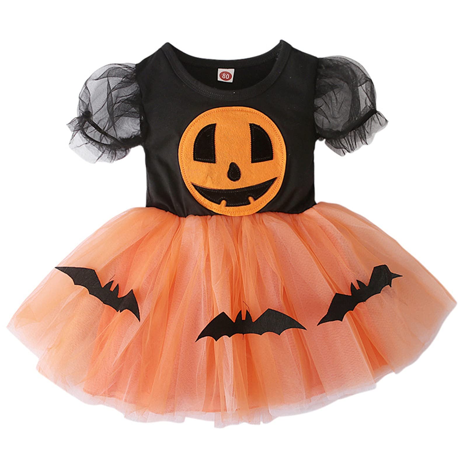 Baby Girl Halloween Costume - Princess Tutu Dress with Tulle Skirt | Infant Bat & Pumpkin Outfits for Girls | Perfect for Trick-or-Treating, Halloween Parties & Photo Shoots