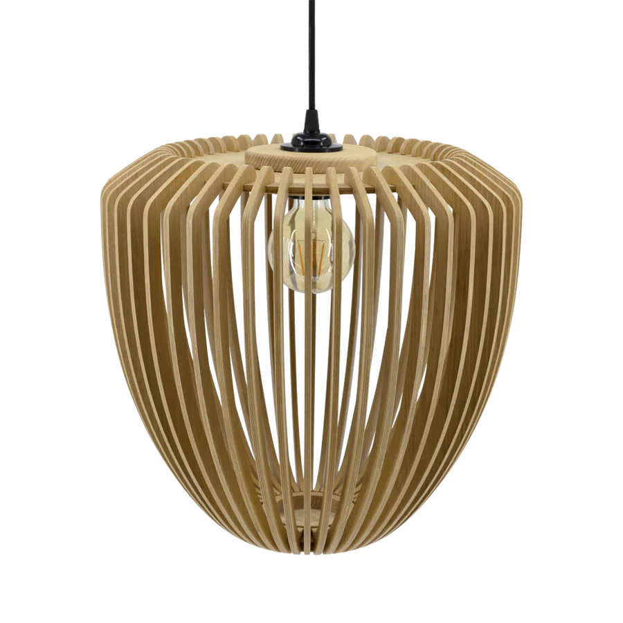Clava Wood Lampshade - Handcrafted Natural Wooden Lamp Shade for Bedroom, Living Room & Office Decor - Eco-Friendly Lighting Fixture