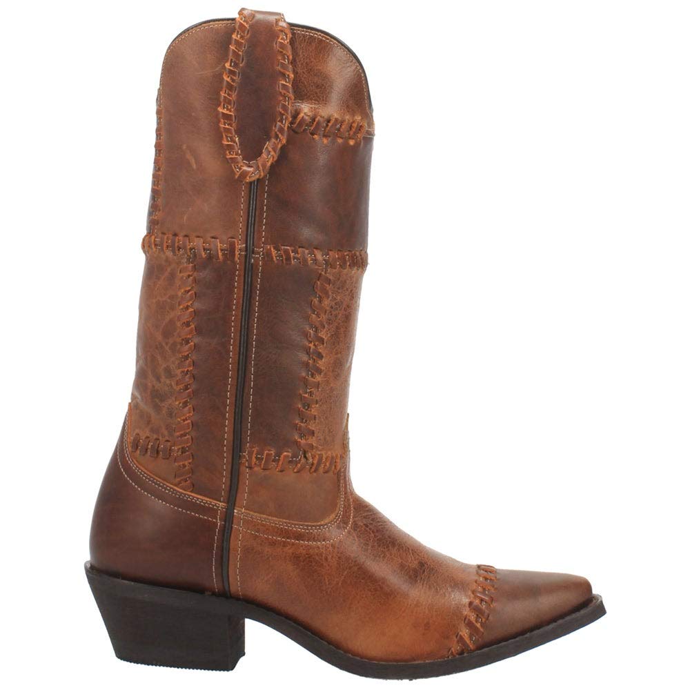 Dan Post Laredo Women's Snip Toe Cowboy Boots 52332 - Cognac Whiskey Run Leather Western Boots for Riding, Country Fashion & Casual Wear