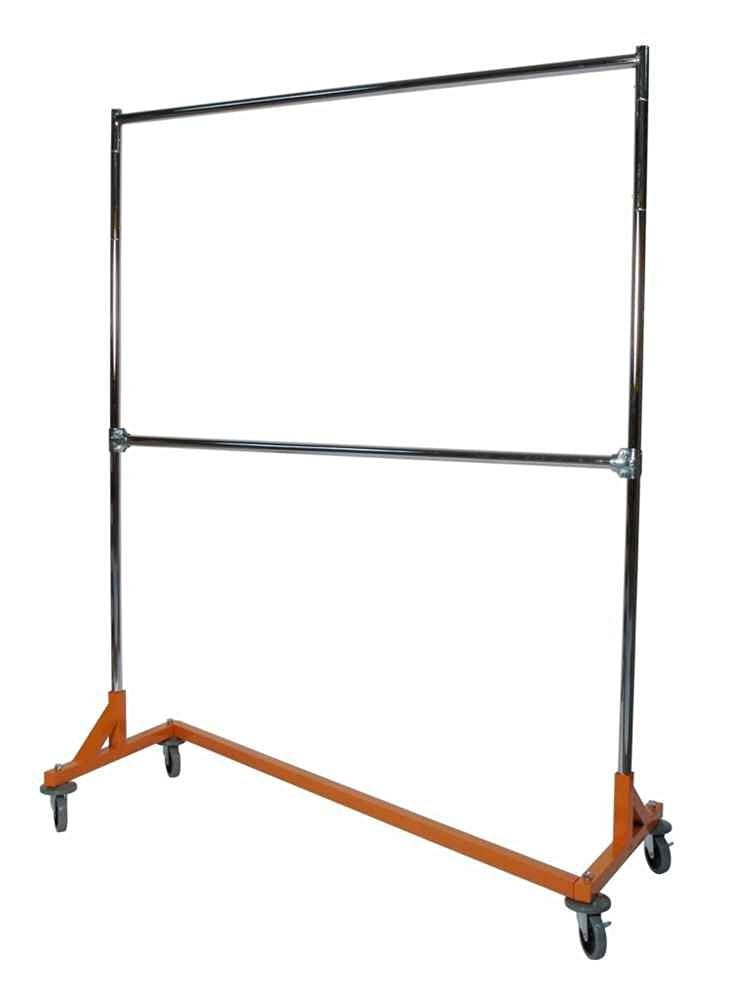 Heavy Duty Nesting Z Rack (Orange Base) - Commercial Grade Display Stand for Retail Stores, Trade Shows & Warehouse Organization