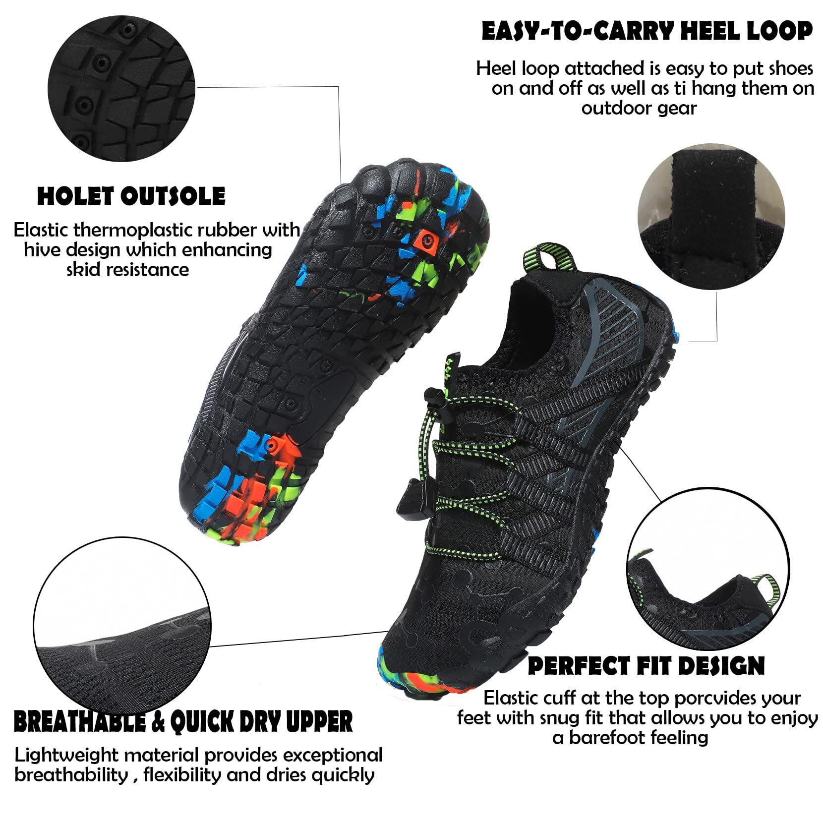 **Best Kids Water Shoes - Quick-Dry, Non-Slip Barefoot Aqua Socks for Beach, Pool & Outdoor Water Sports - Swim Shoes for Boys & Girls - Perfect for Swimming, Surfing & Beach Play**