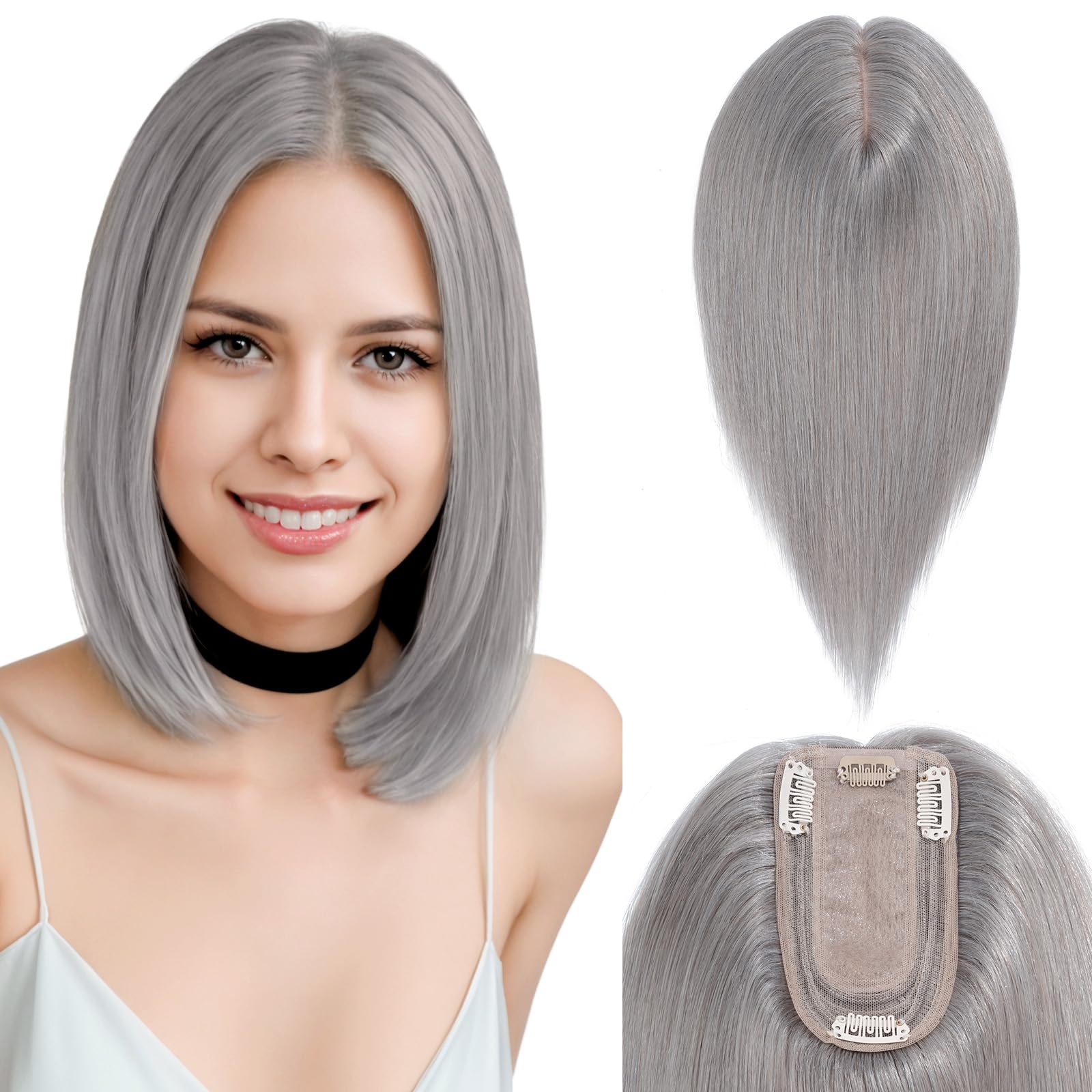 Benehair Clip-in Human Hair Topper for Women with Thinning Hair - 10