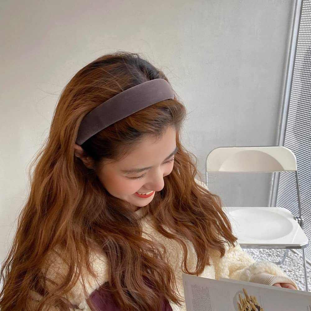 Soft Velvet Wide Headbands for Women & Girls - 3 Pack Non-Slip Fashion Hair Accessories | Perfect for Workouts, Yoga, and Everyday Style