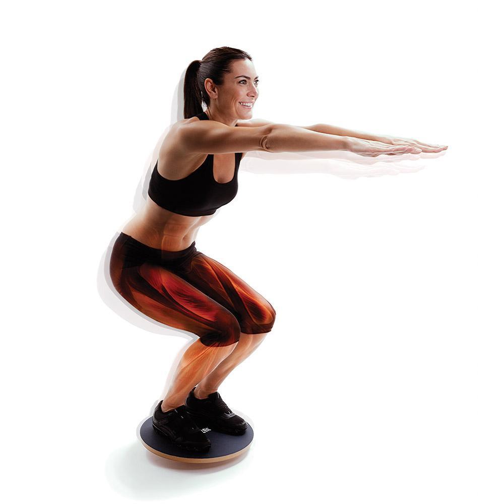 66Fit Wooden Balance Board with PVC Surface - 50cm for Home Gym, Yoga, and Core Training - Improve Balance & Strength for Fitness Enthusiasts