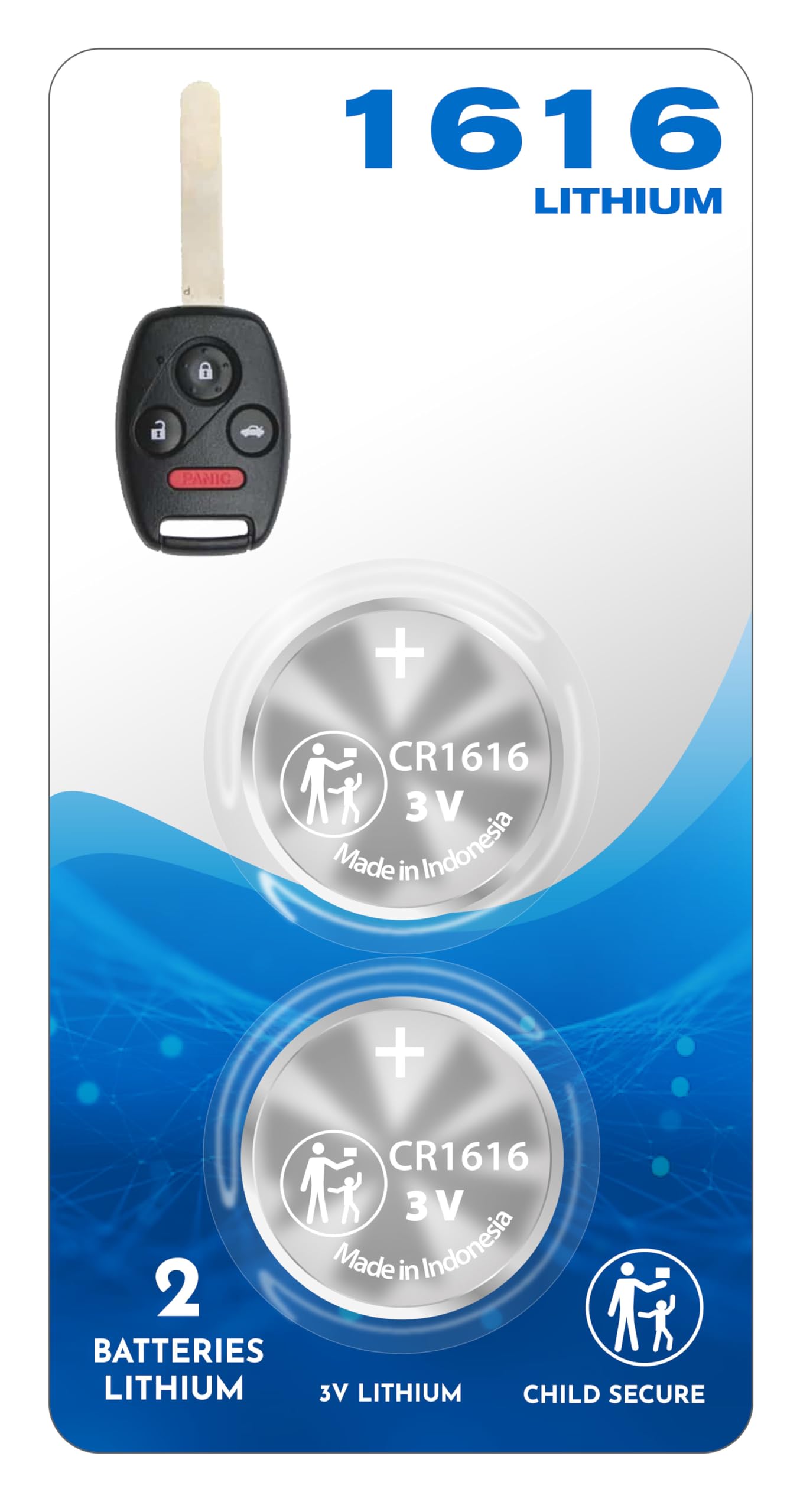 (2 Pack) OEM Replacement CR1616 1616 Remote Key Fob with Pry Tool - Compatible with Honda Acura Civic Accord CR-V Pilot Ridgeline Element TL TSX ZDX - Perfect for Keyless Entry Shell Case Cover Replacement & DIY Car Key Repair