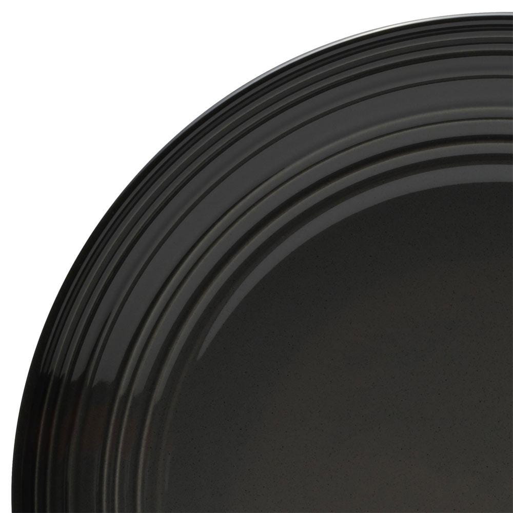 Swirl Black Coupe Dinner Plates Set of 4 with Graphite Ombre Accent - Elegant Tableware for Fine Dining, Dinner Parties & Special Occasions