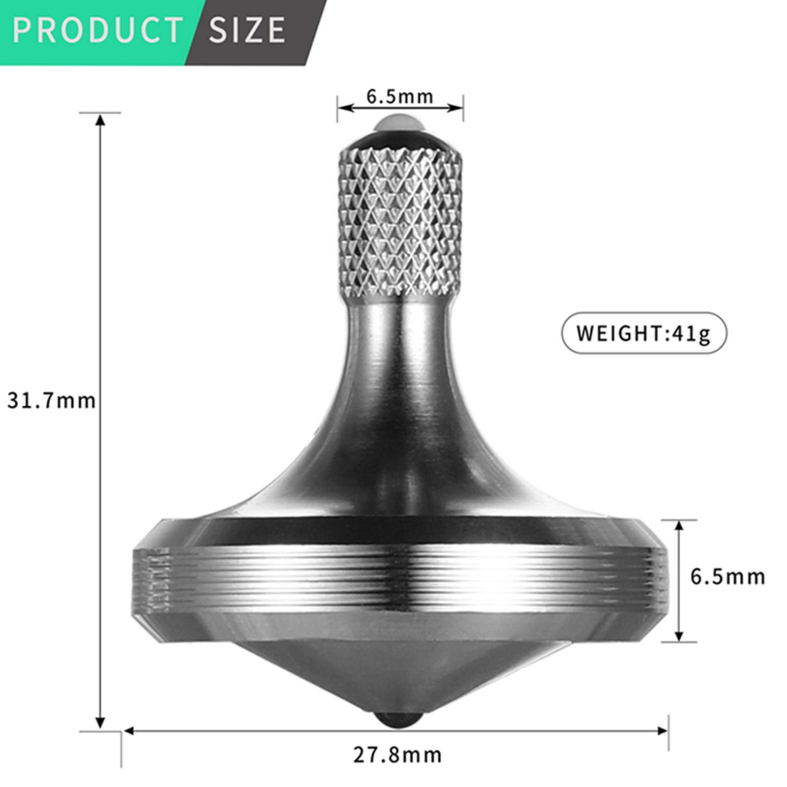 Premium Stainless Steel Precision Spinning Top - Long Lasting 8+ Minute Spin, Perfect Balance EDC Toy for Office Desk & Stress Relief (Pro Max Silver) - Great for Fidgeting, Meditation & Focus Aid
