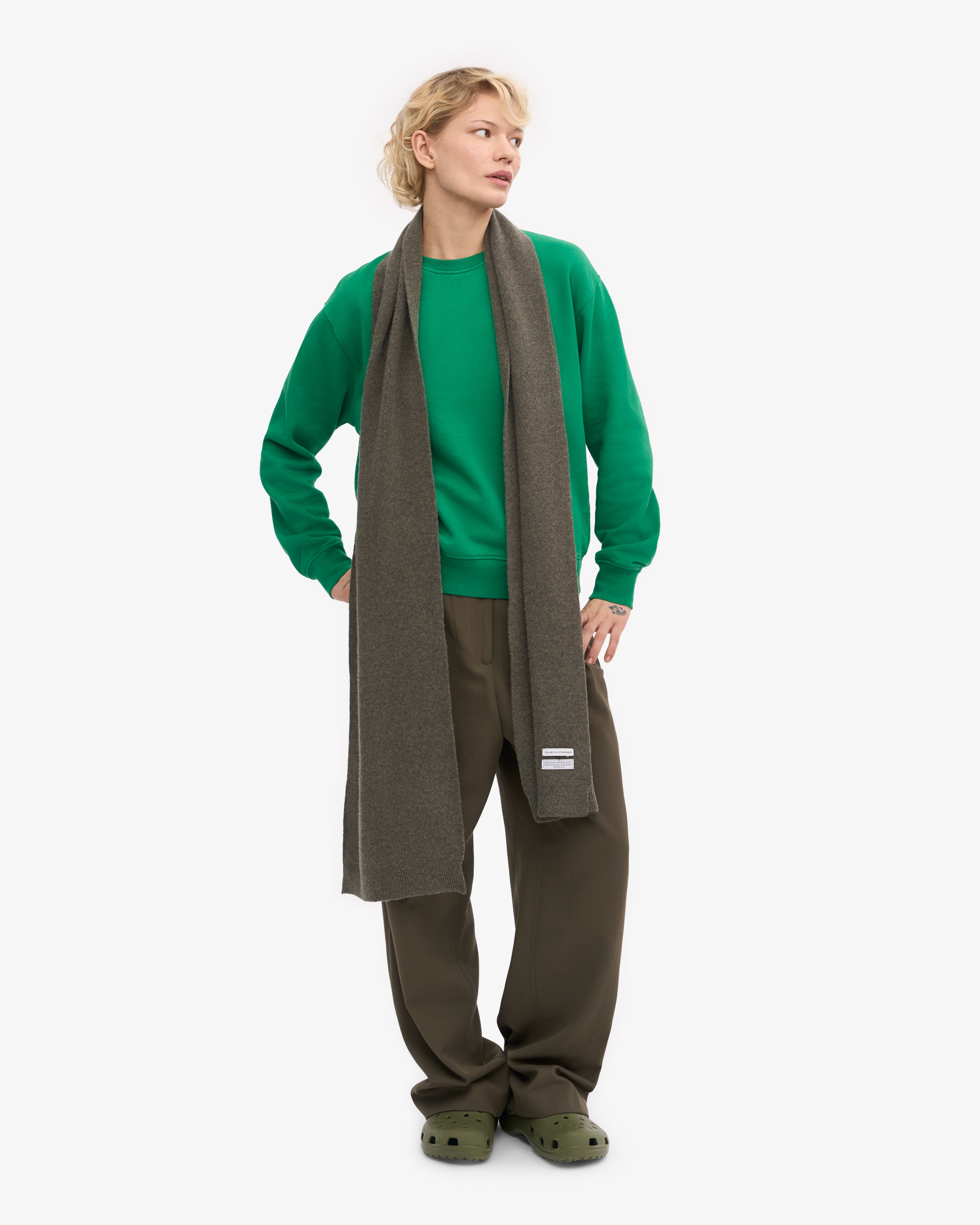 Premium Merino Wool Scarf for Men & Women - Soft & Warm Dusty Olive Winter Accessory - Perfect for Cold Weather, Outdoor Activities & Fashion Styling