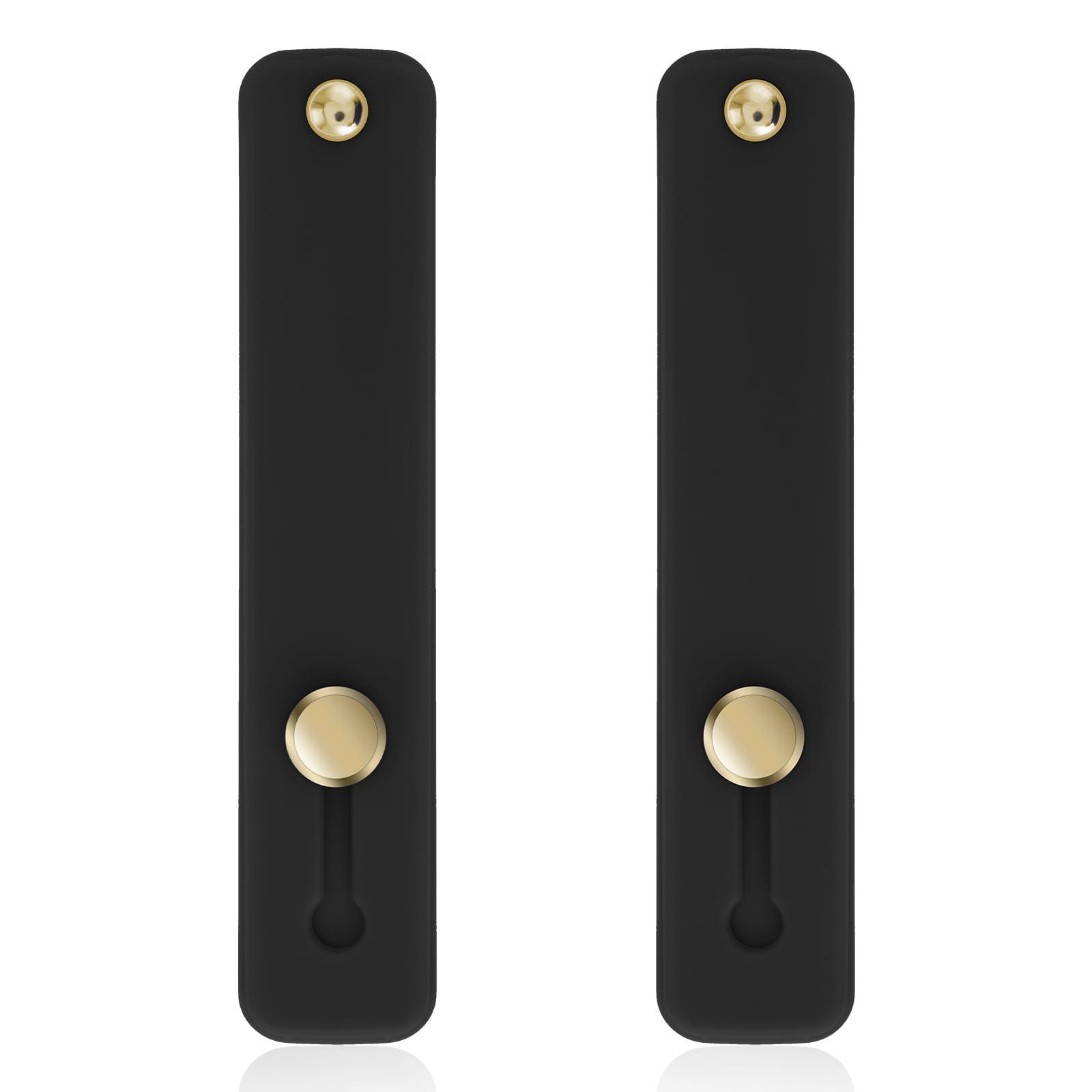 2 Pack Silicone Phone Strap Grip Holder with Kickstand - Anti-Slip Finger Loop for iPhone, Samsung & Most Smartphones (Black) | Perfect for Commuting, Gaming & One-Handed Use