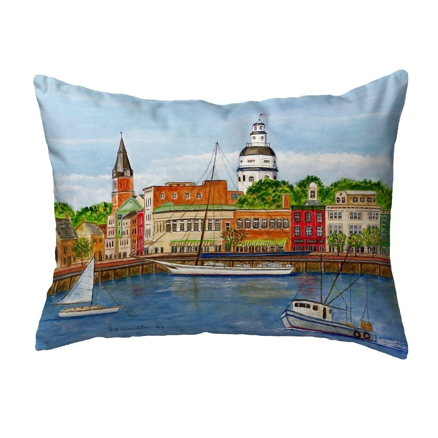 Betsy Drake KS728 Decorative Throw Pillow 11x14 Inches - Soft Multi-Color Cushion for Sofa, Bed, Living Room & Home Decor