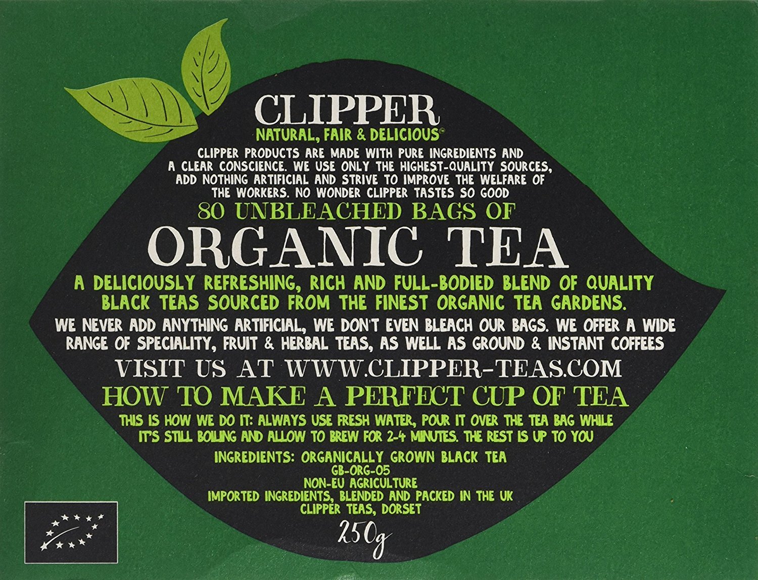 Organic Everyday Tea Bags (80 Count, Pack of 2) - Clipper Tea for Daily Wellness & Relaxation - Perfect for Home, Office & Travel Use