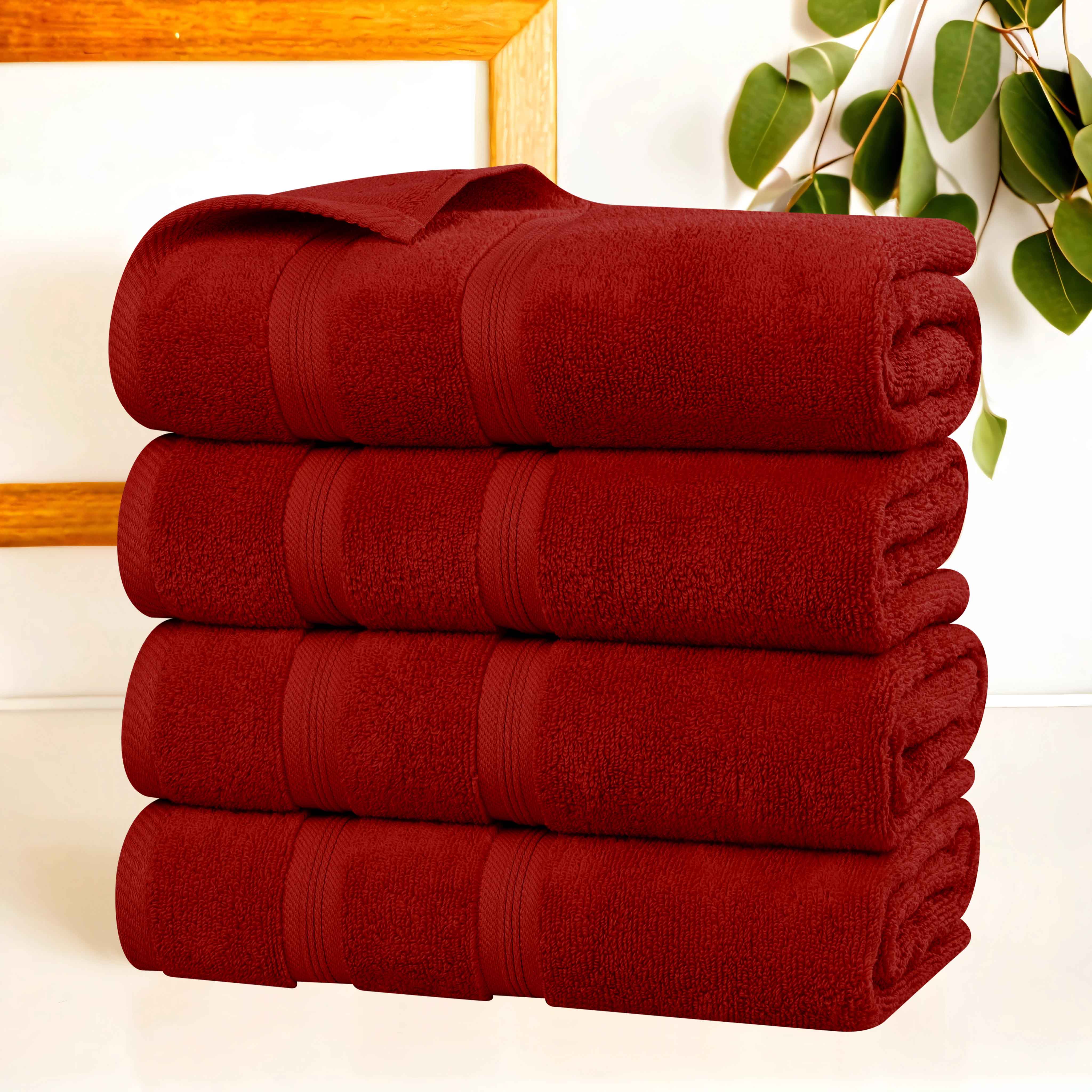 Premium Smart Dry Zero Twist Medium Weight Cotton Bath Towels - Ultra Absorbent & Quick Dry, Set of 4 (White) - Perfect for Spa, Gym & Luxury Bathroom Essentials