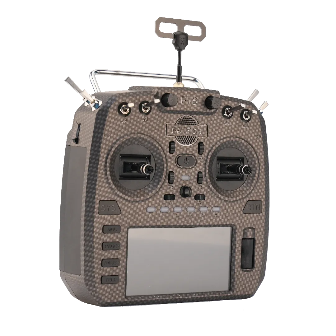 FATFISH F16 16CH Radio Controller with EdgeTX, Built-in ELRS Module & 4.3